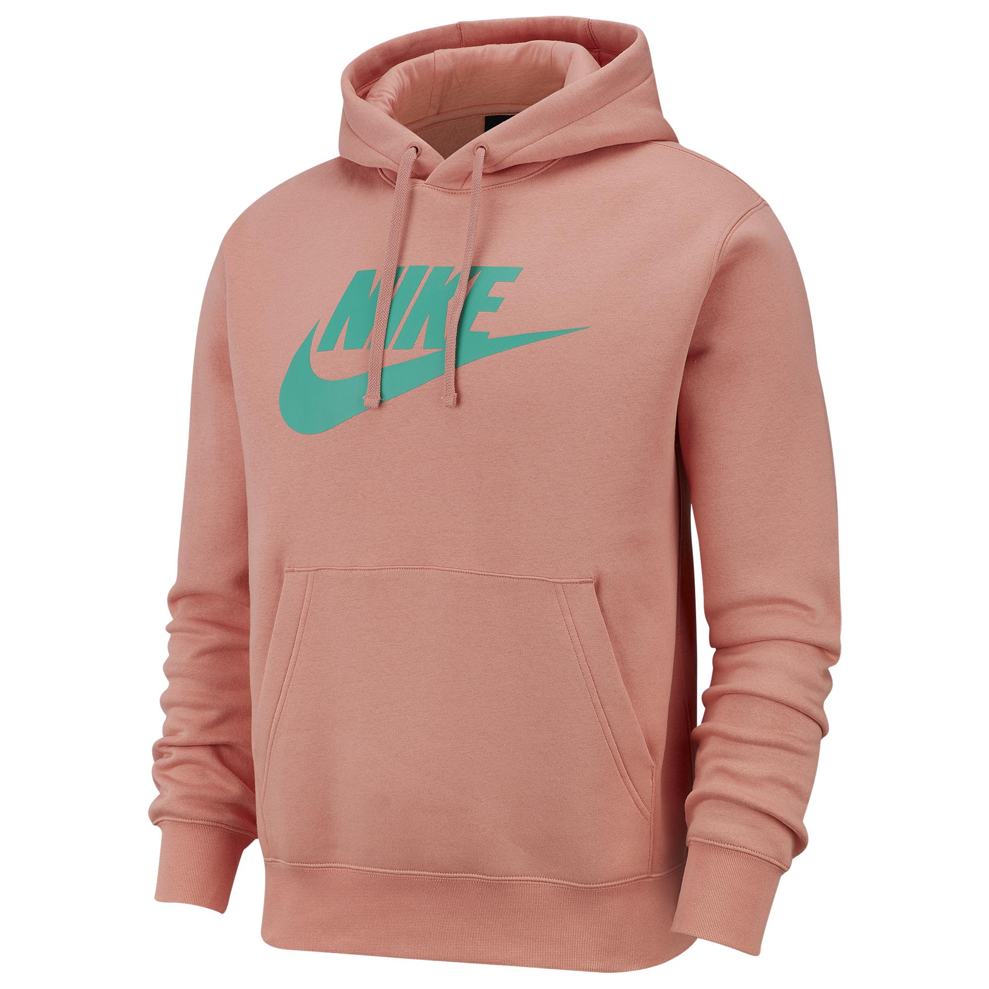 pink nike club fleece hoodie