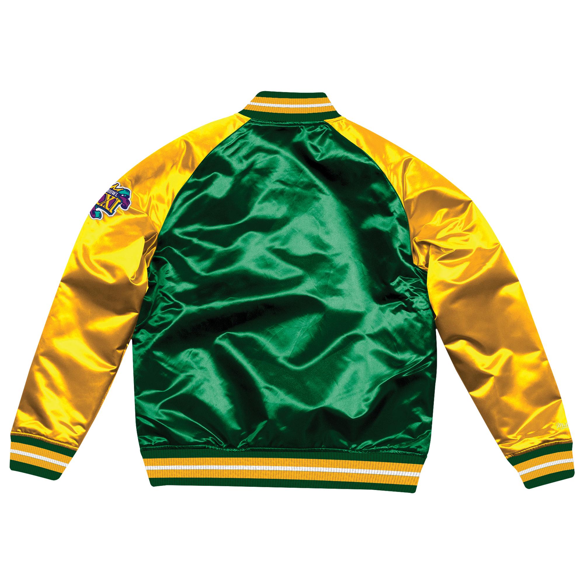 golden state warriors mitchell & ness nba men's tough season satin jacket