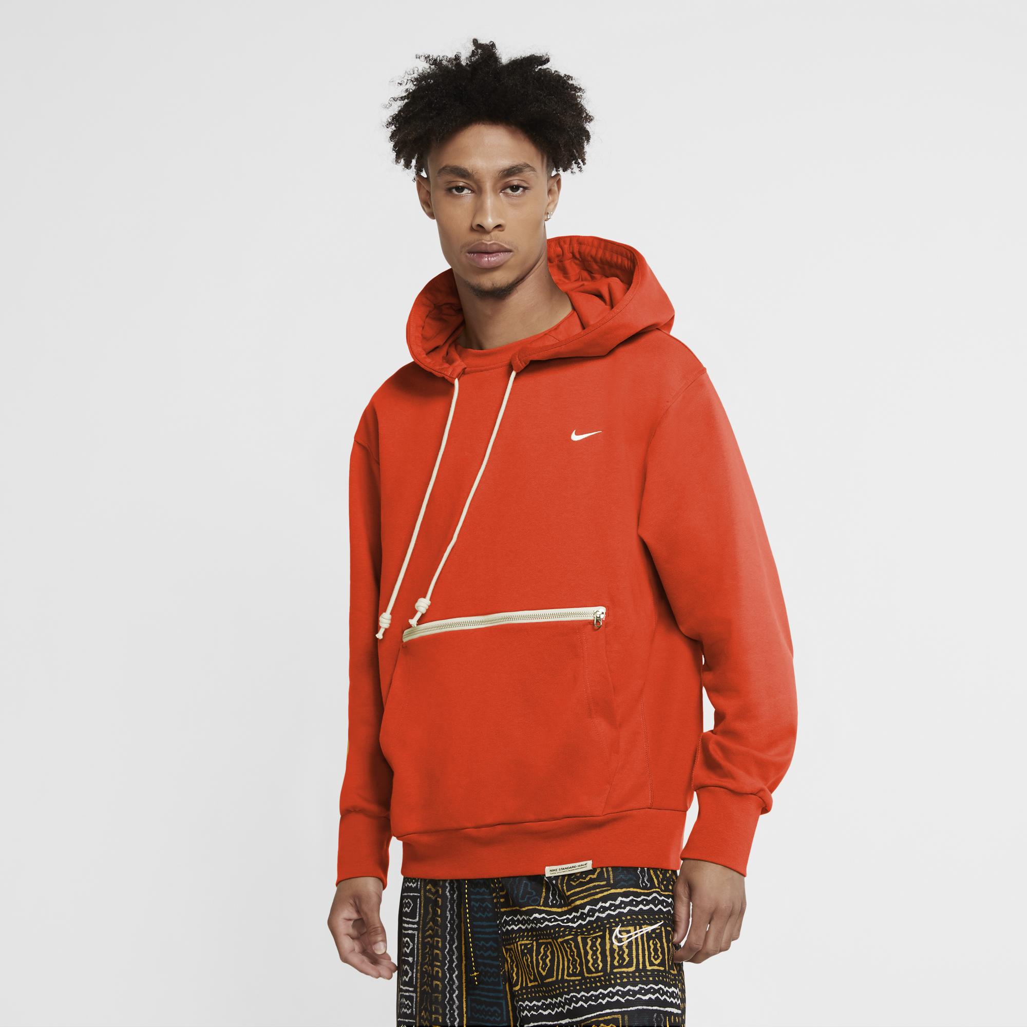Nike Cotton Standard Issue Basketball Pullover Hoodie in Orange 