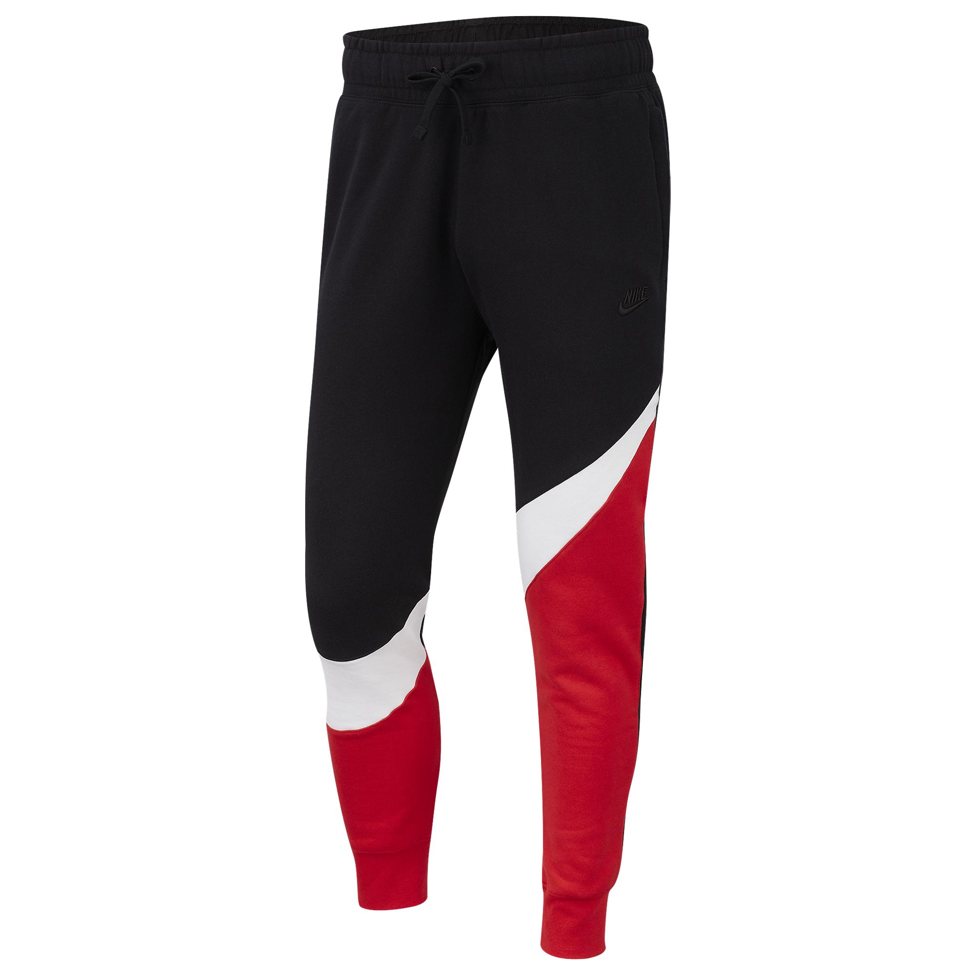 Nike Cotton Large Swoosh Pants in Black/White University Red (Black) for  Men - Lyst