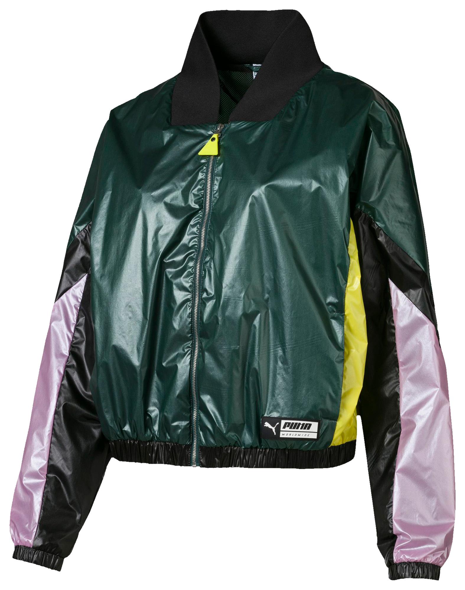 puma green leather jacket