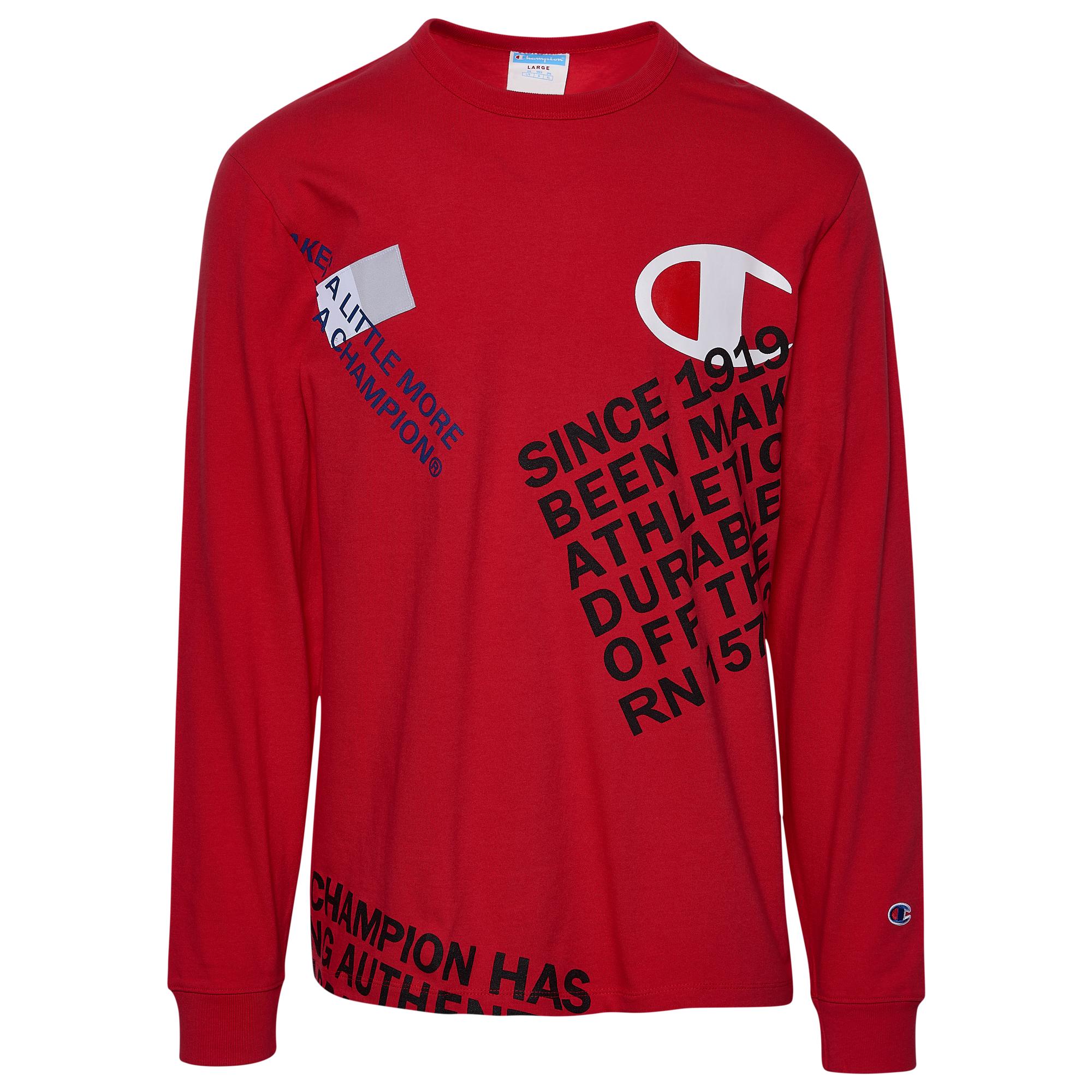 champion red long sleeve shirt