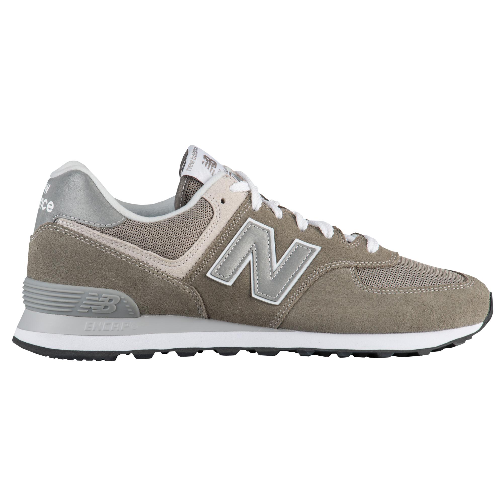 New Balance Leather 574 Classic Running Shoes in Grey (Gray) for Men - Save  35% - Lyst