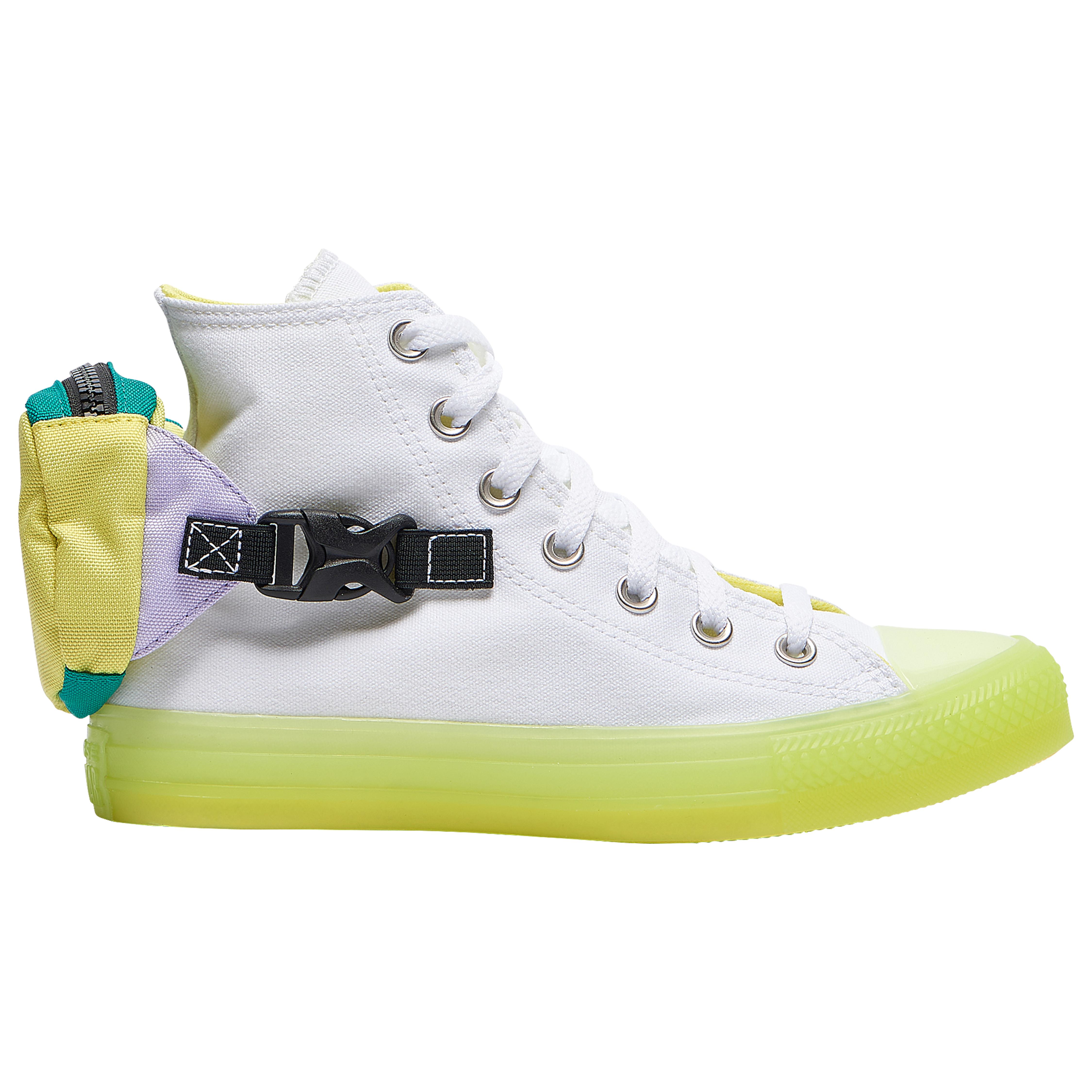 converse all star hi trainers white leather split iridescent exclusive