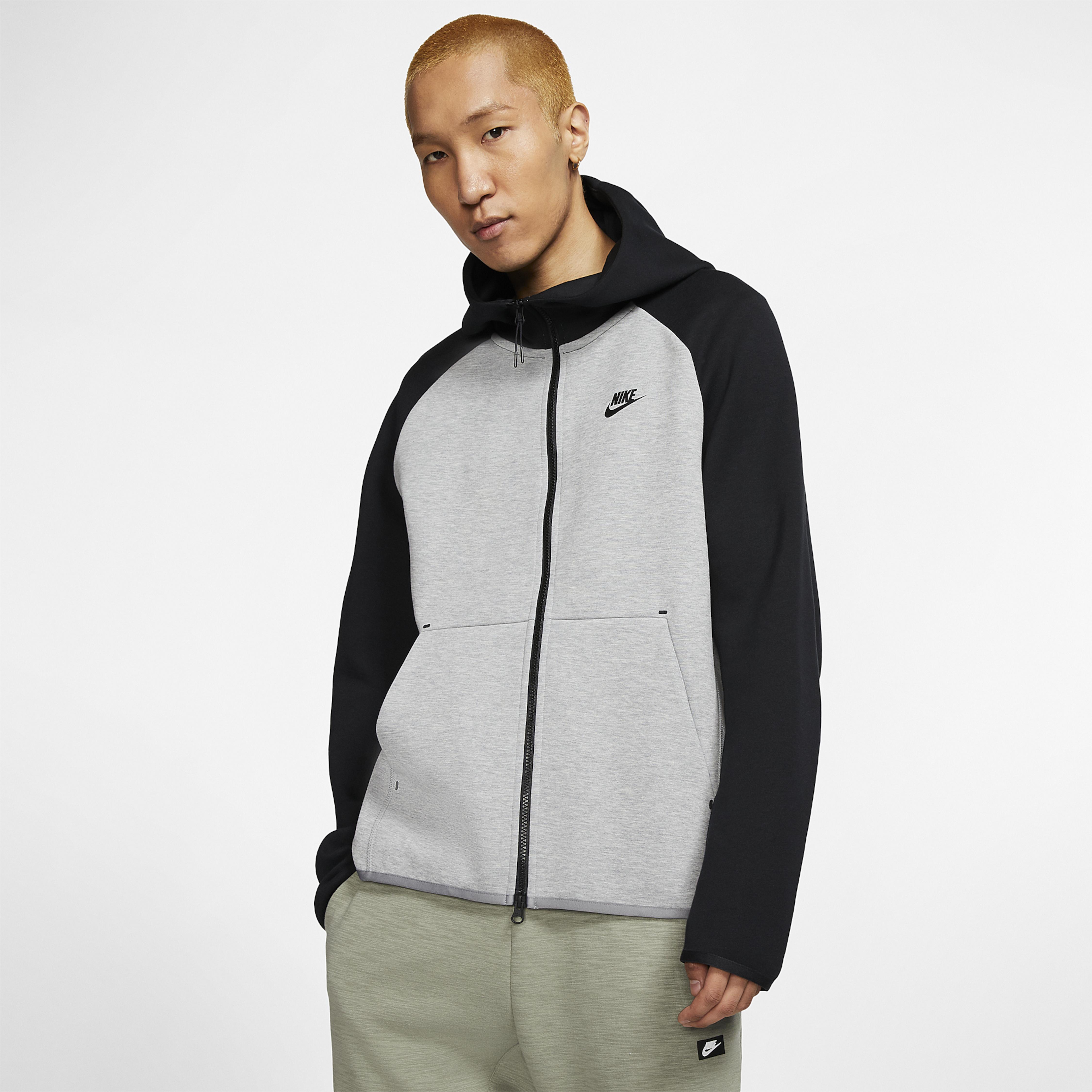 Nike Sportswear Tech Fleece Full-zip Hoodie in Dark Grey Heather/Black ...