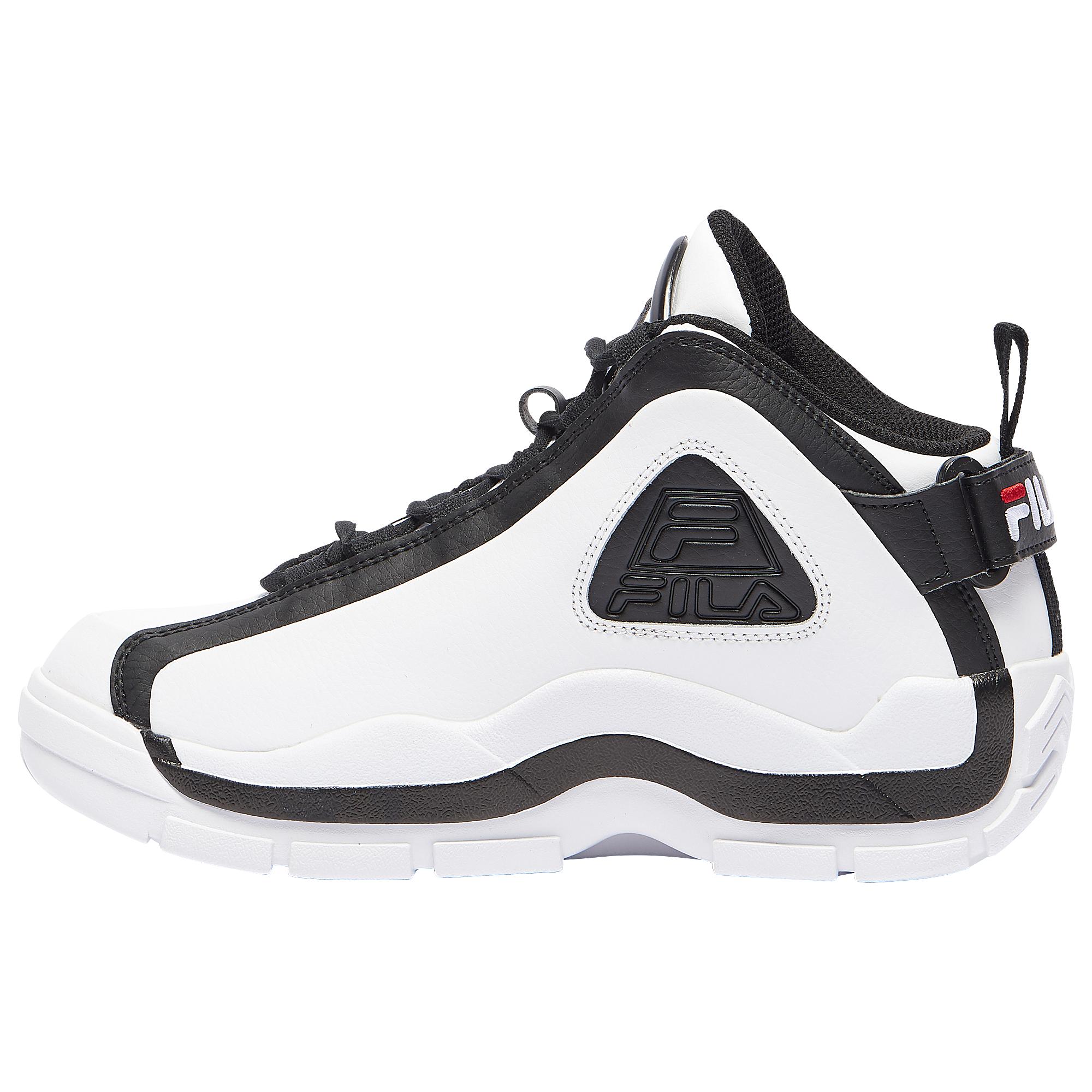 Fila Leather Grant Hill 2 Mid Basketball Shoes in White/Black Red ...