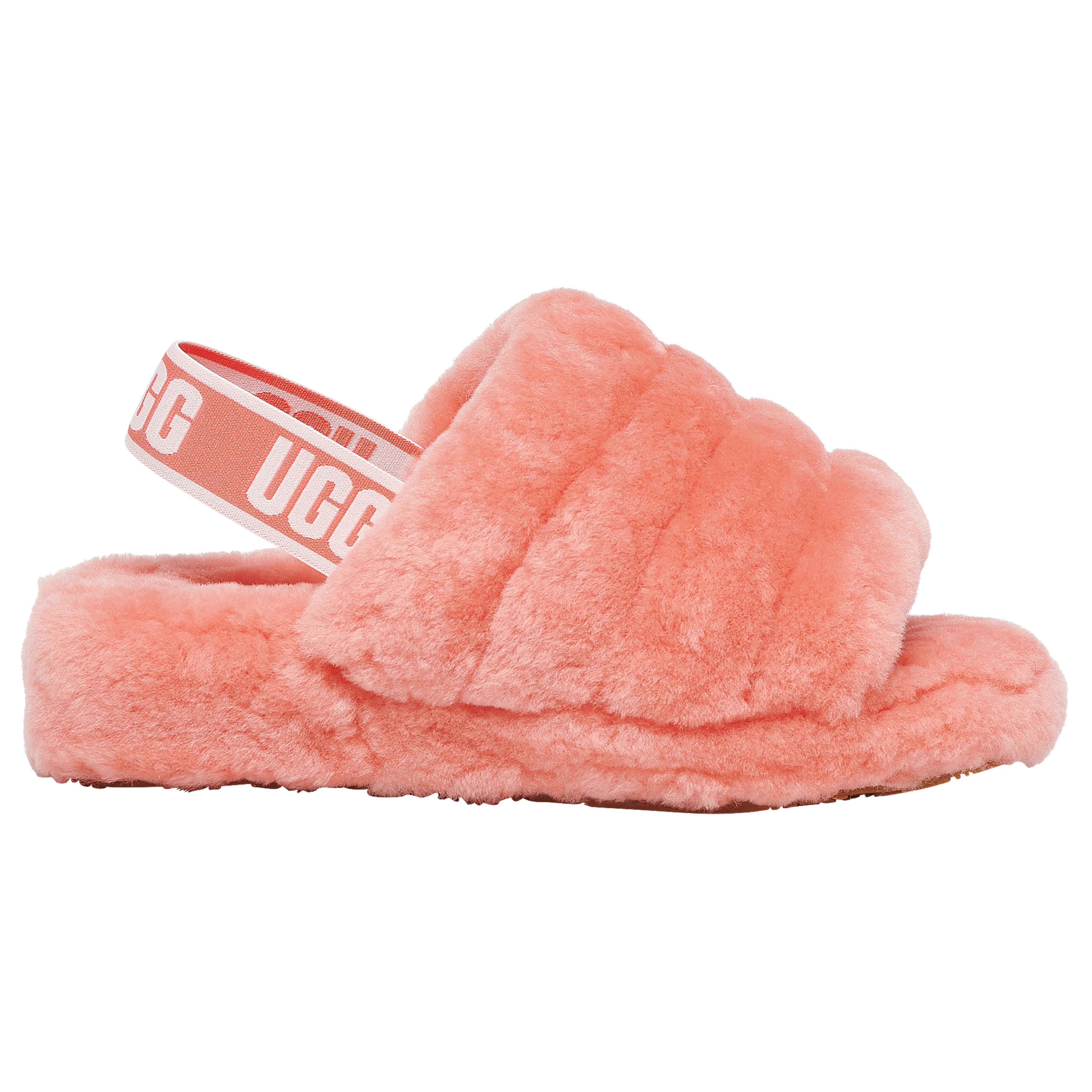 ugg fluff slippers pink