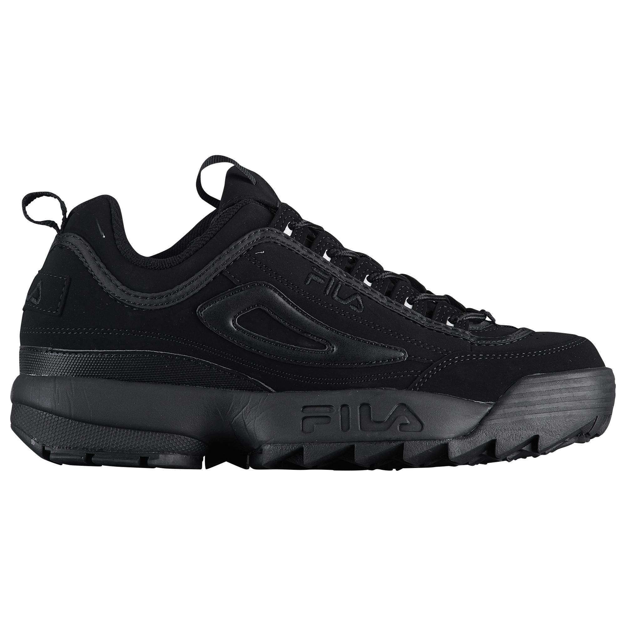 Fila Leather Disruptor Ii Training Shoes in Black/Black/Black (Black ...