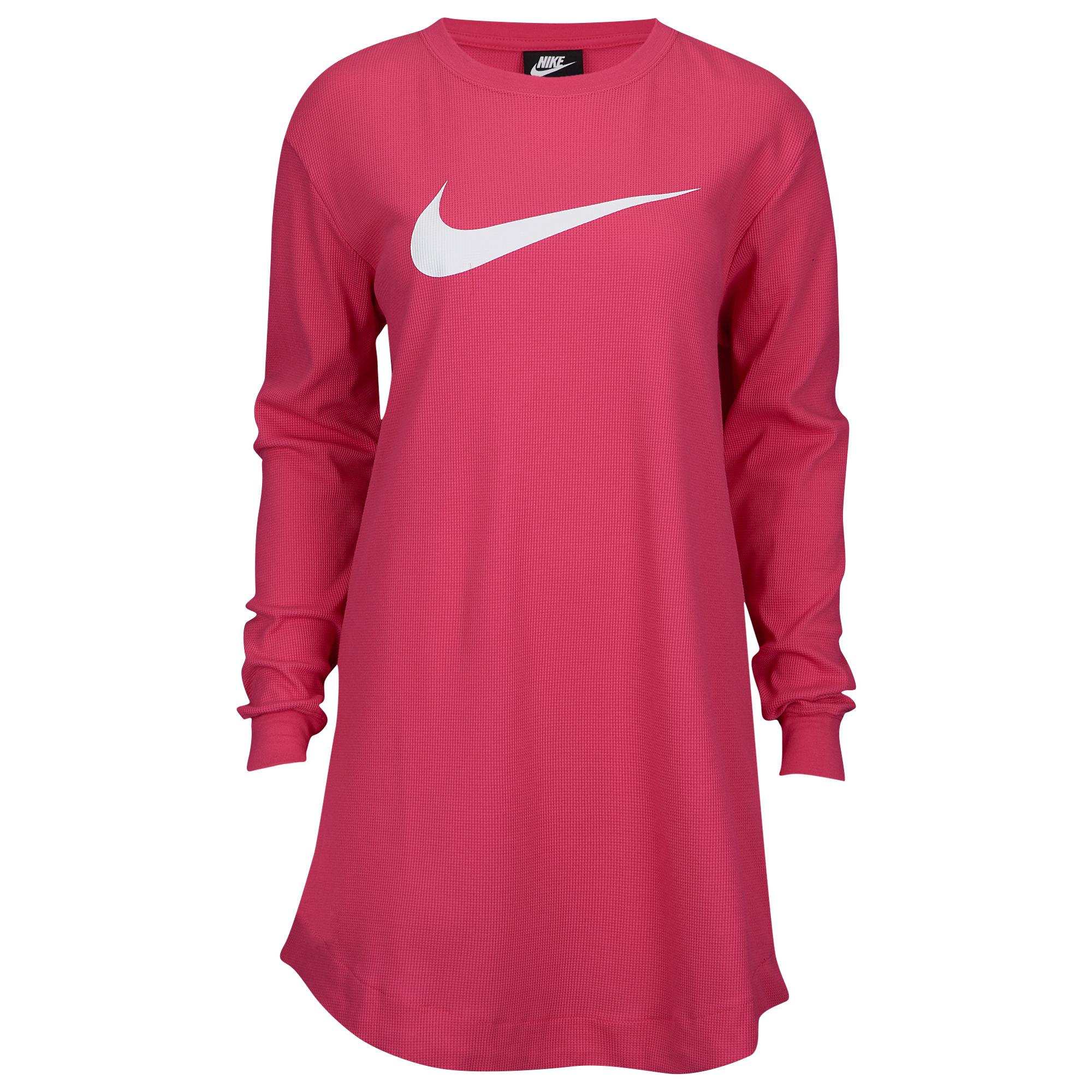 nike cream ribbed bodycon mini swoosh dress