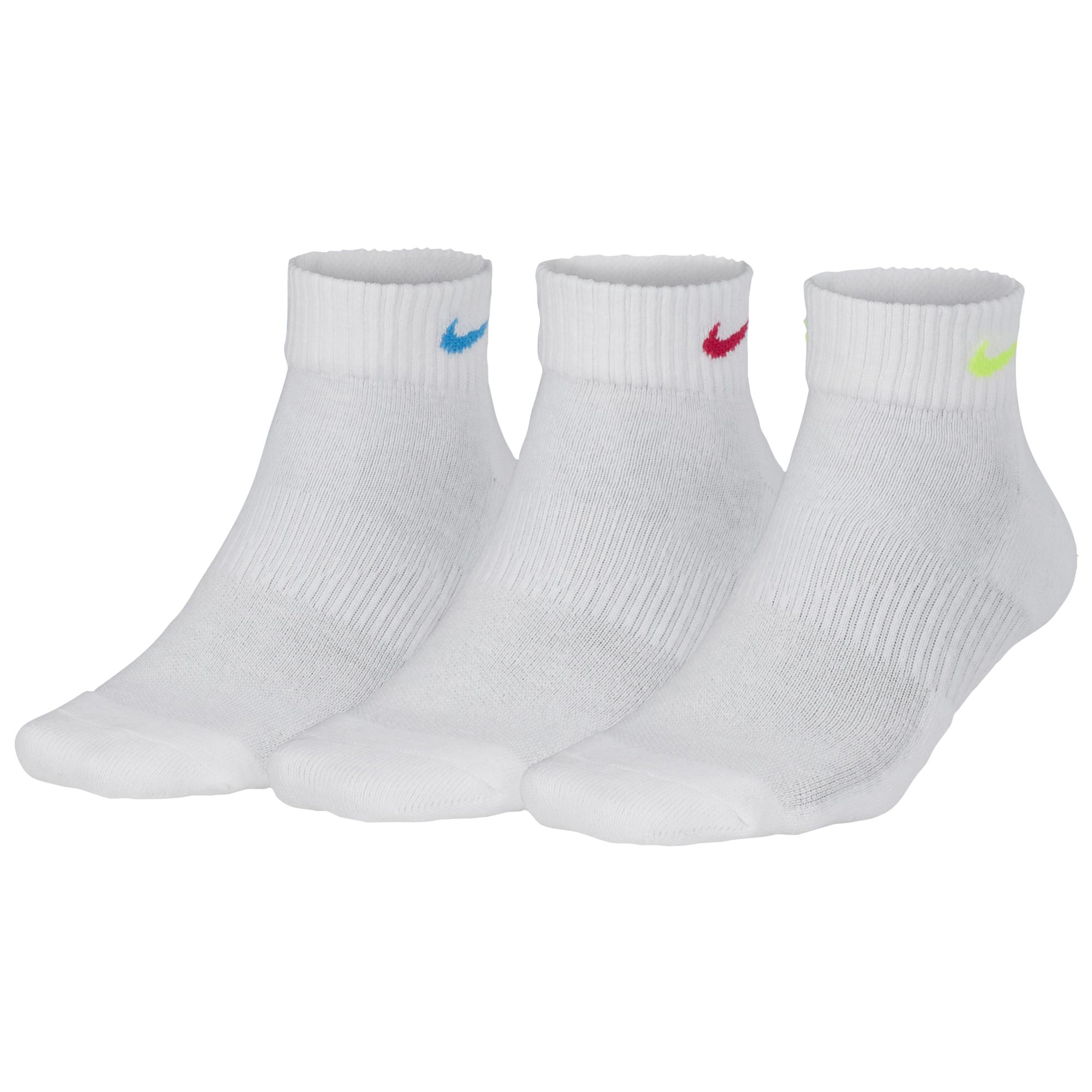 Nike 3 Pk Performance Cushioned Quarter Socks in White - Lyst