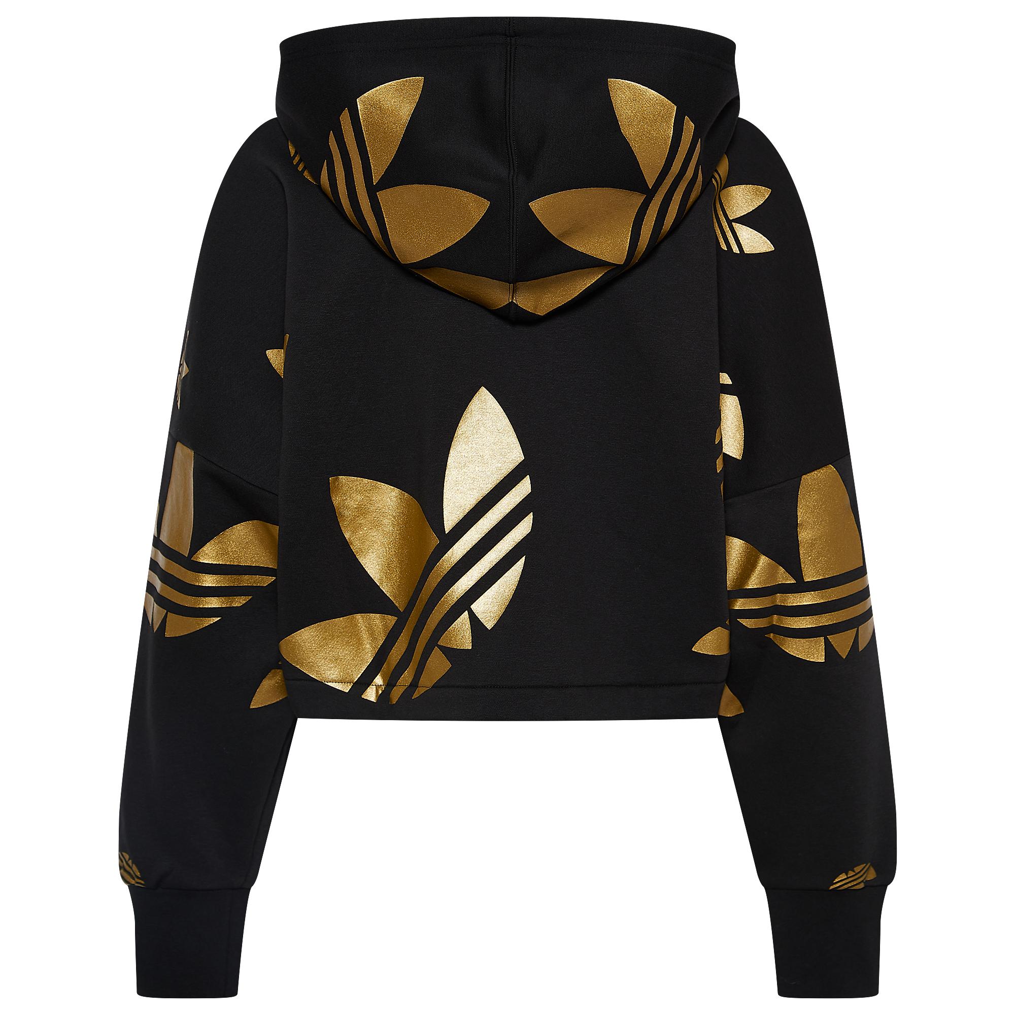 Black Adidas Hoodie With Gold Logo