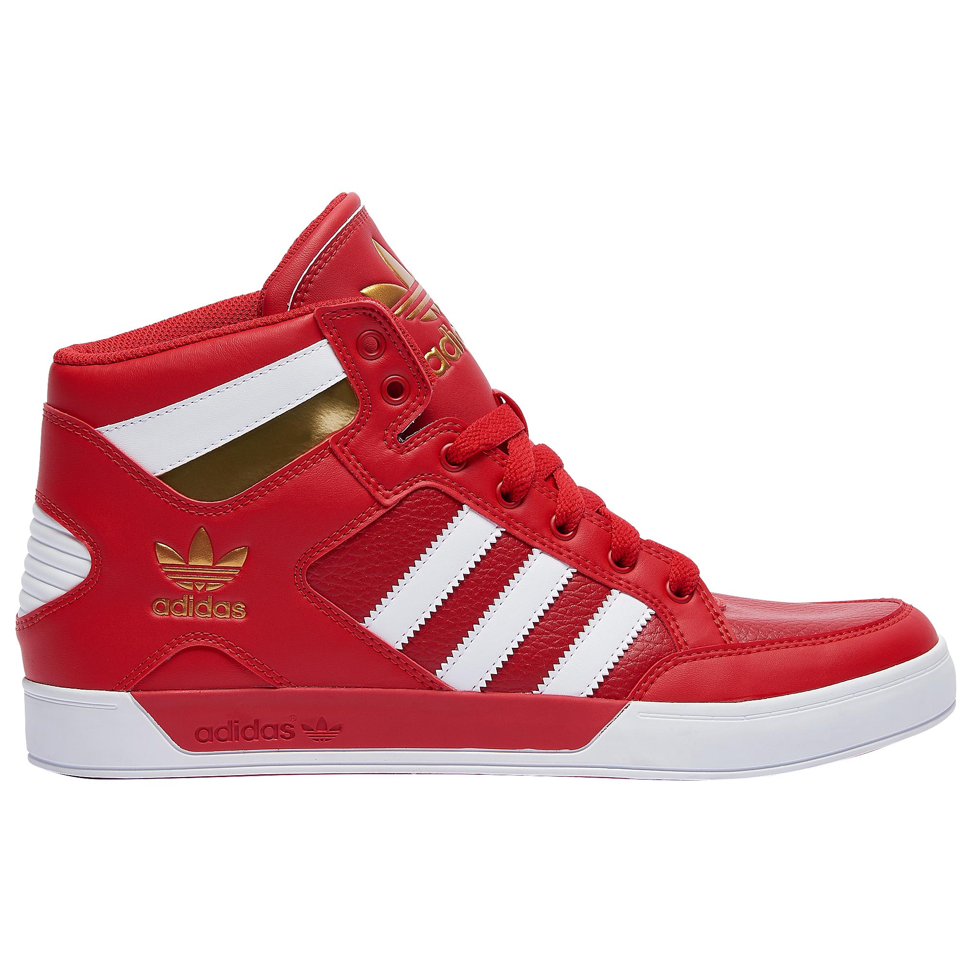adidas Originals Leather Hardcourt - Shoes in Red/White/Gold Metallic ...