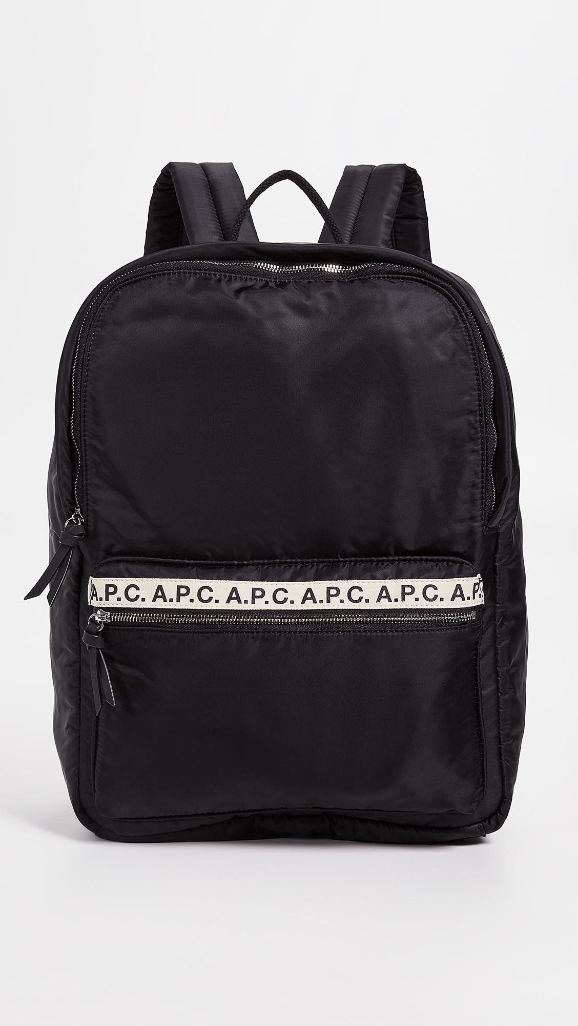 A.P.C. Sally Tape Logo Backpack in Black for Men - Lyst
