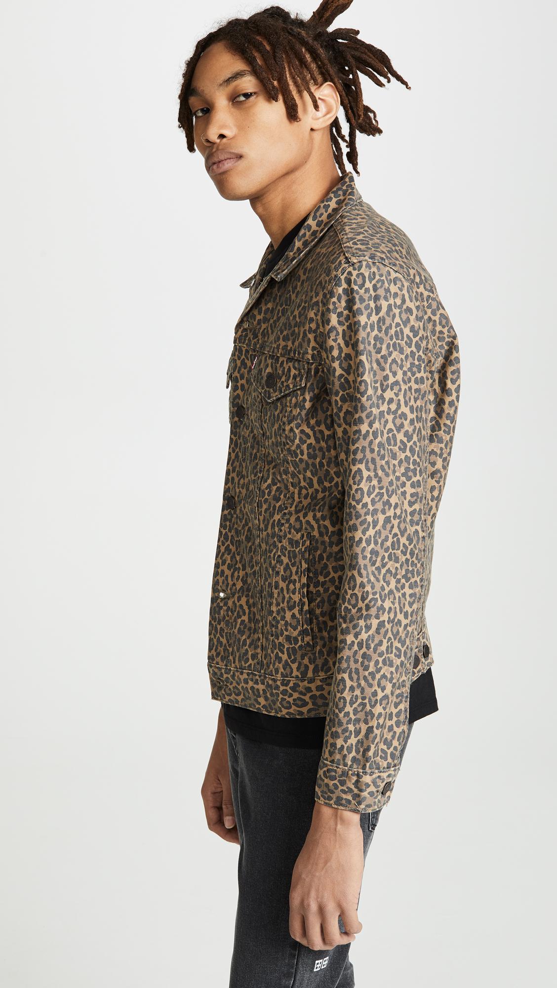 levis cheetah print trucker jacket