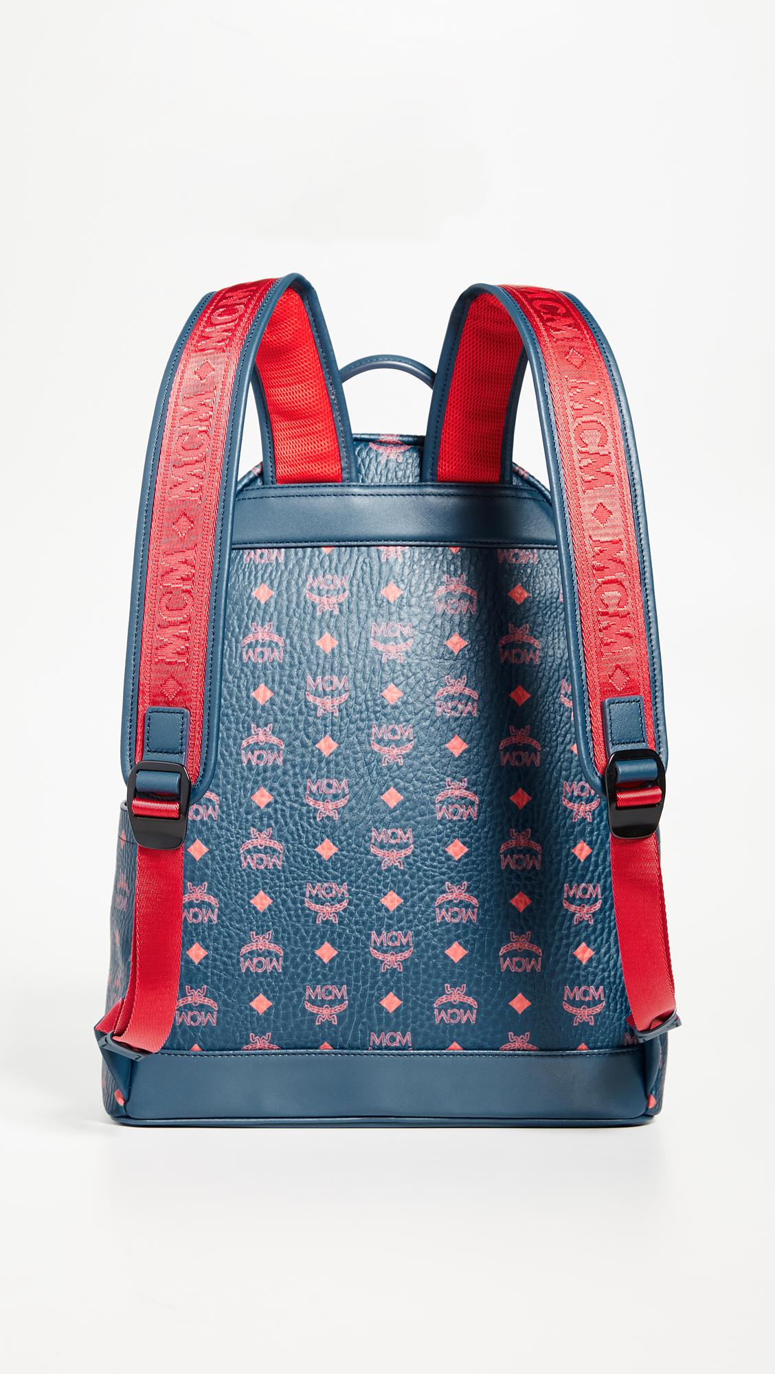 MCM Canvas Stark 40 Backpack in Blue for Men Lyst