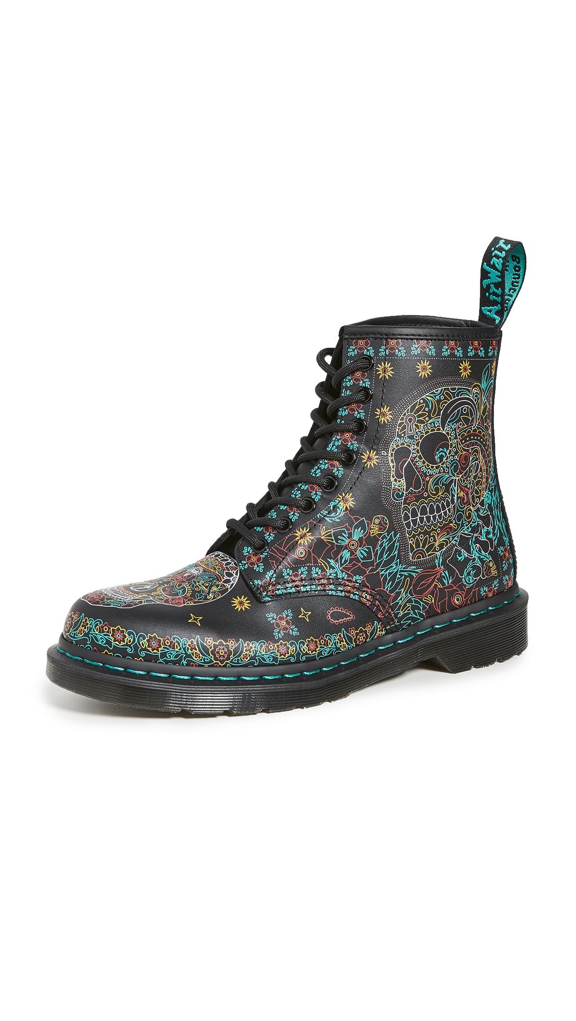 1460 skull leather ankle boots Clearance