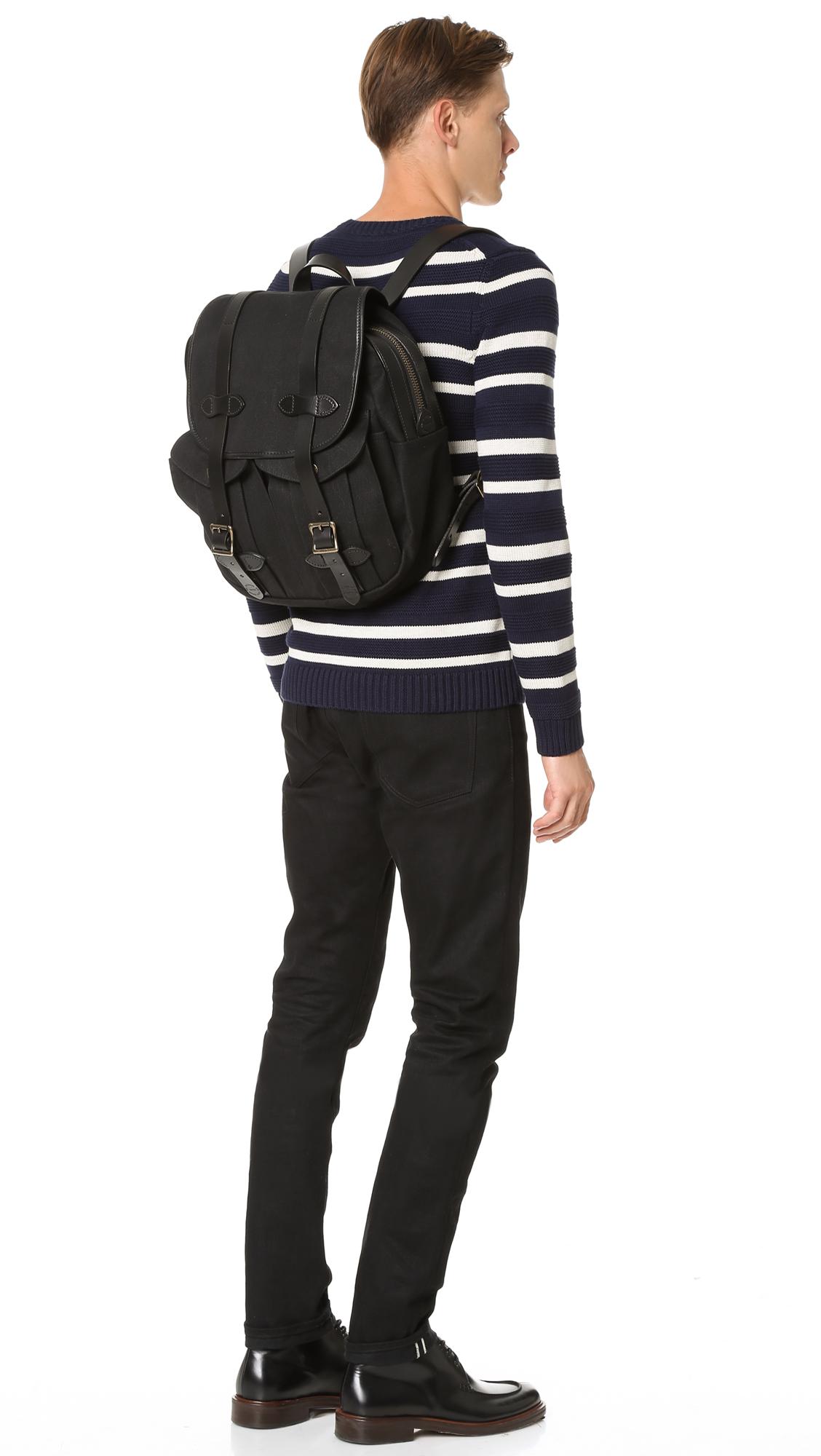 filson black backpack