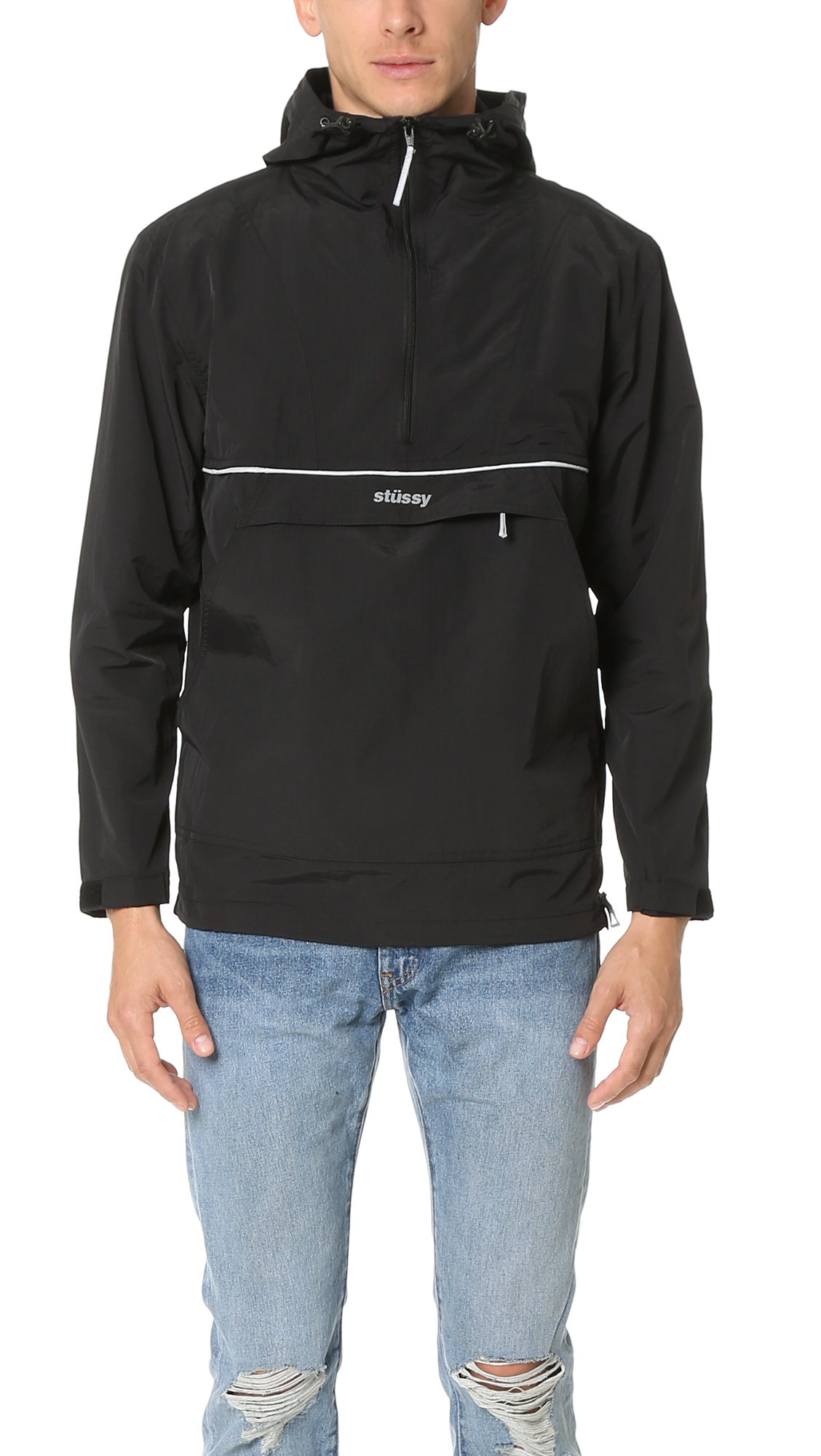 Stussy Synthetic Reflective Sports Pullover Jacket in Black for Men Lyst