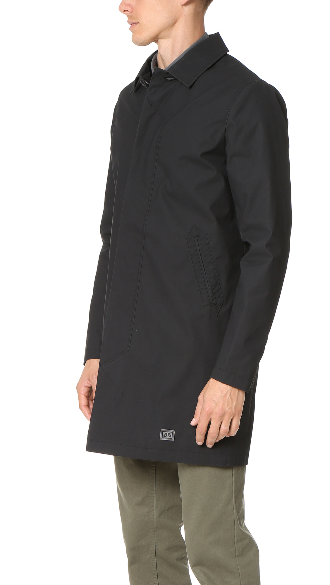 Brixtol Wool T Coat in Black for Men - Lyst
