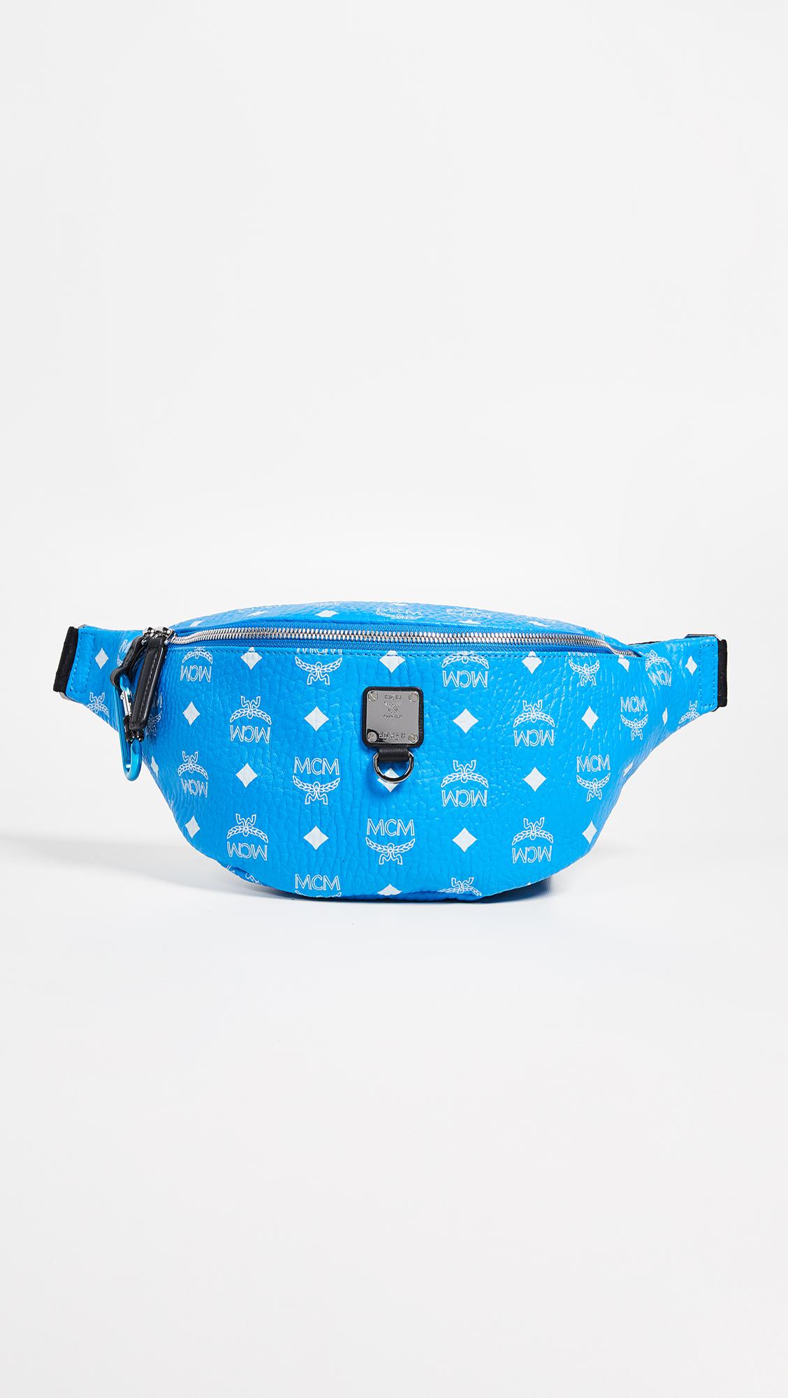 mcm white fanny pack