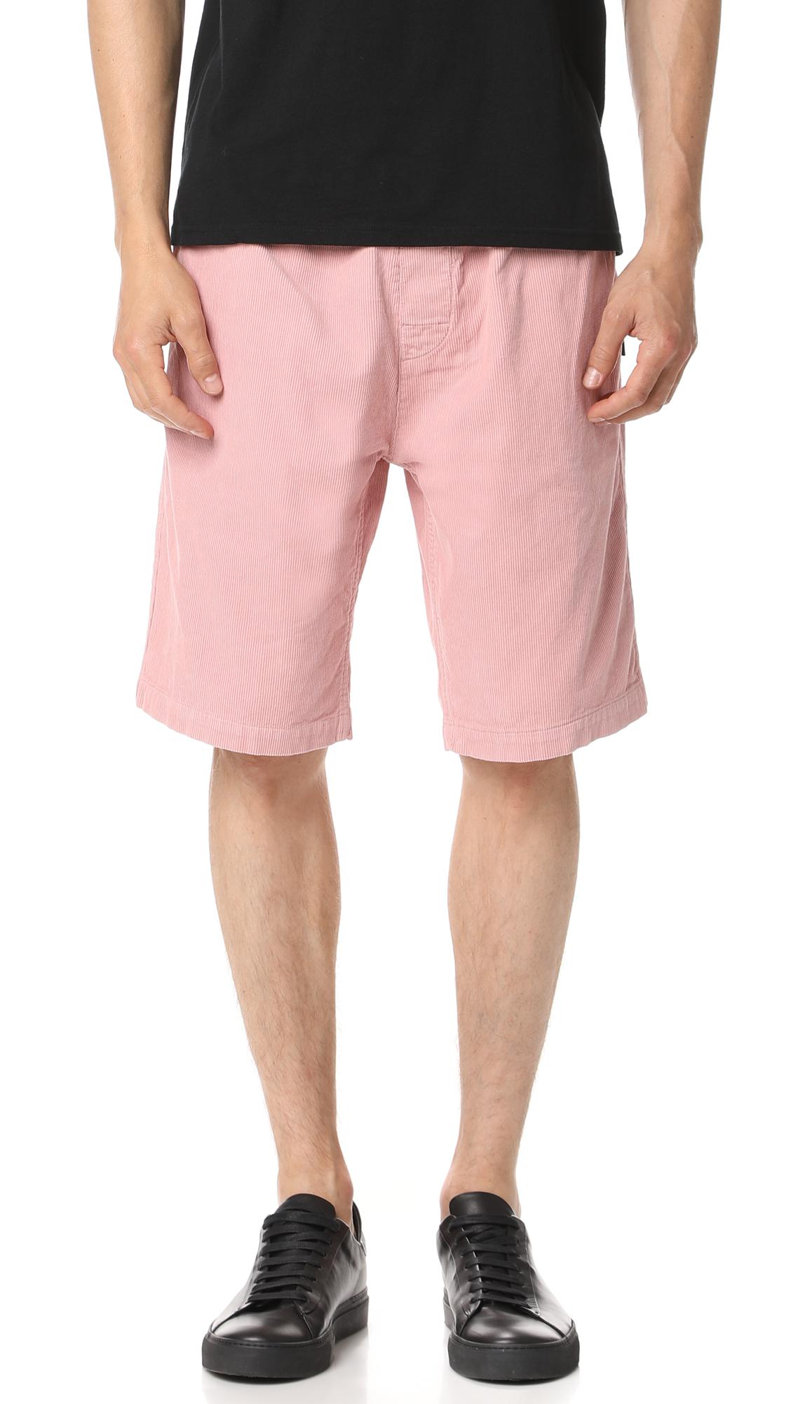 pink corduroy shorts