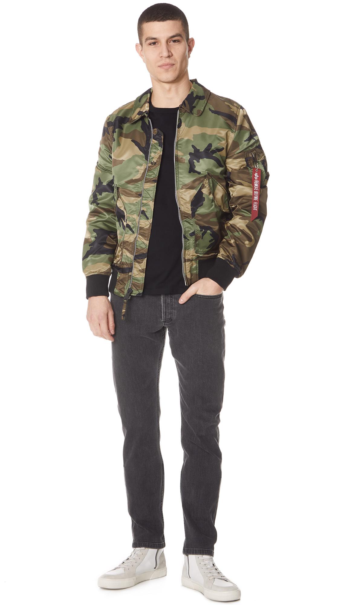 Alpha Industries Synthetic Cwu 36p Mod Triton Jacket In Woodland Camo Green For Men Lyst