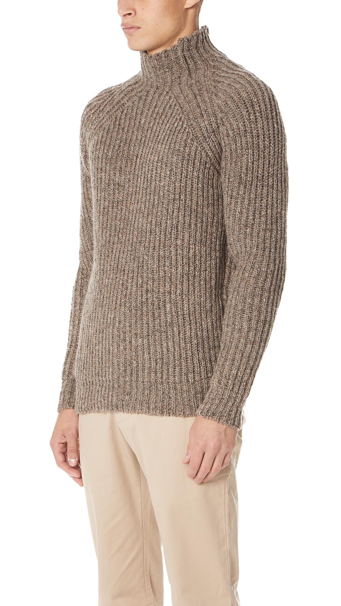 mens ribbed mock turtleneck