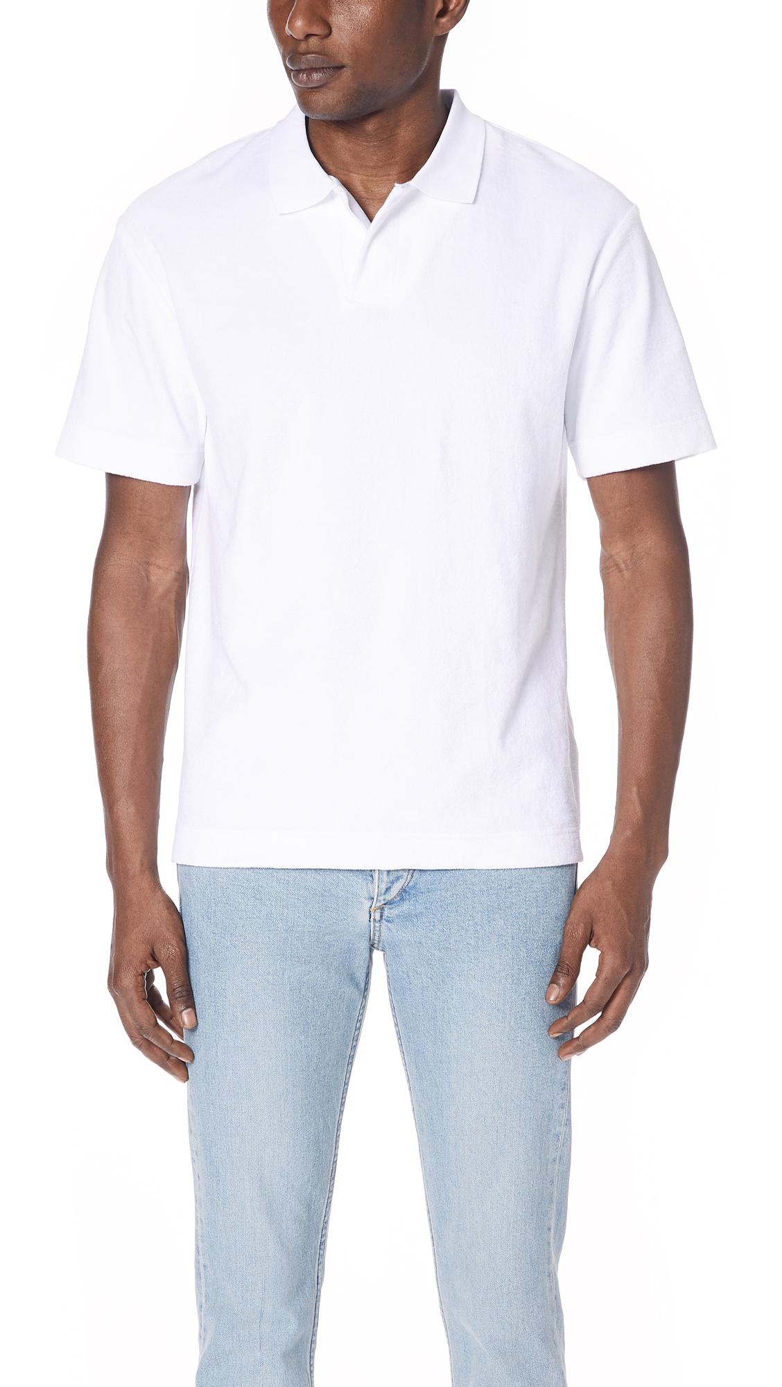 Sunspel Cotton Short Sleeve Terry Polo Shirt in White for Men - Lyst