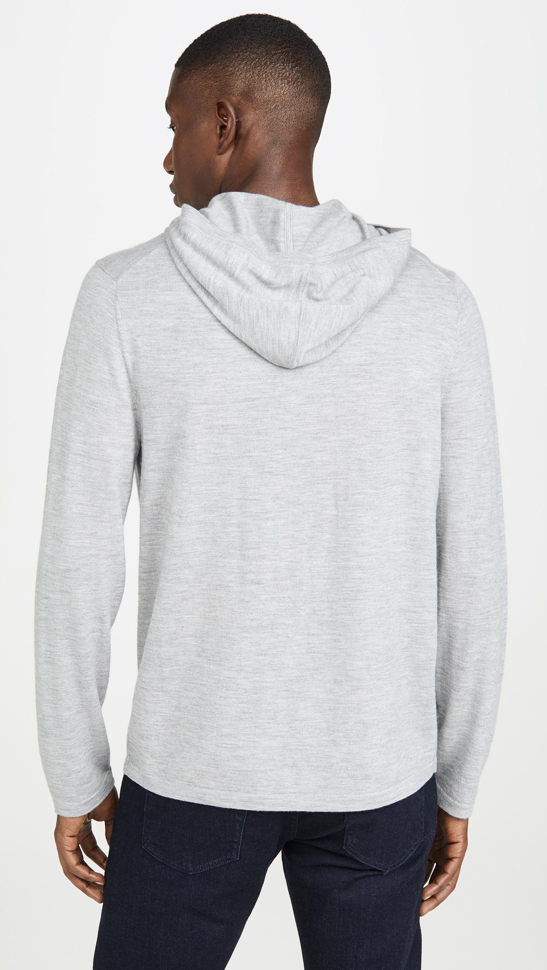 Vince Long Sleeve Pullover Cashmere Hoodie in Heather Grey (Gray) for ...