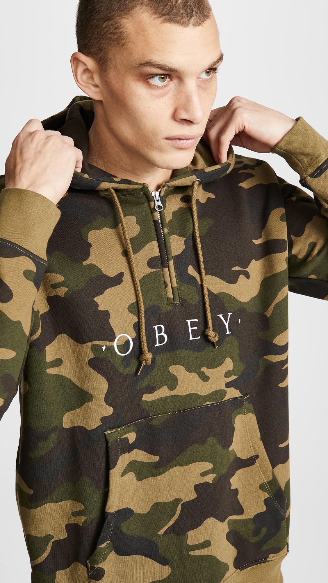 Download Obey Cotton Reason Anorak Half Zip Hoodie for Men - Lyst