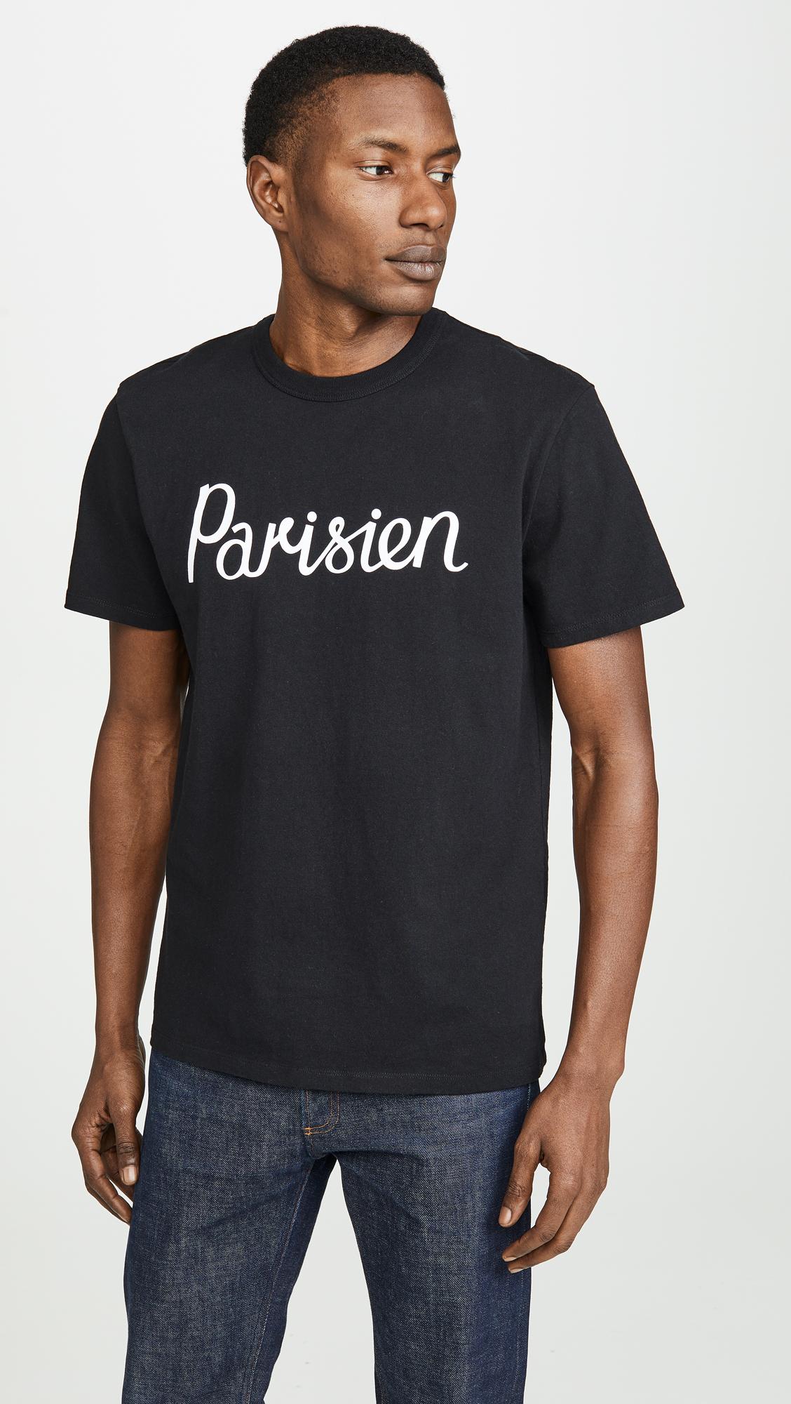 Maison Kitsuné Parisien T-shirt in Black for Men - Save 44% - Lyst