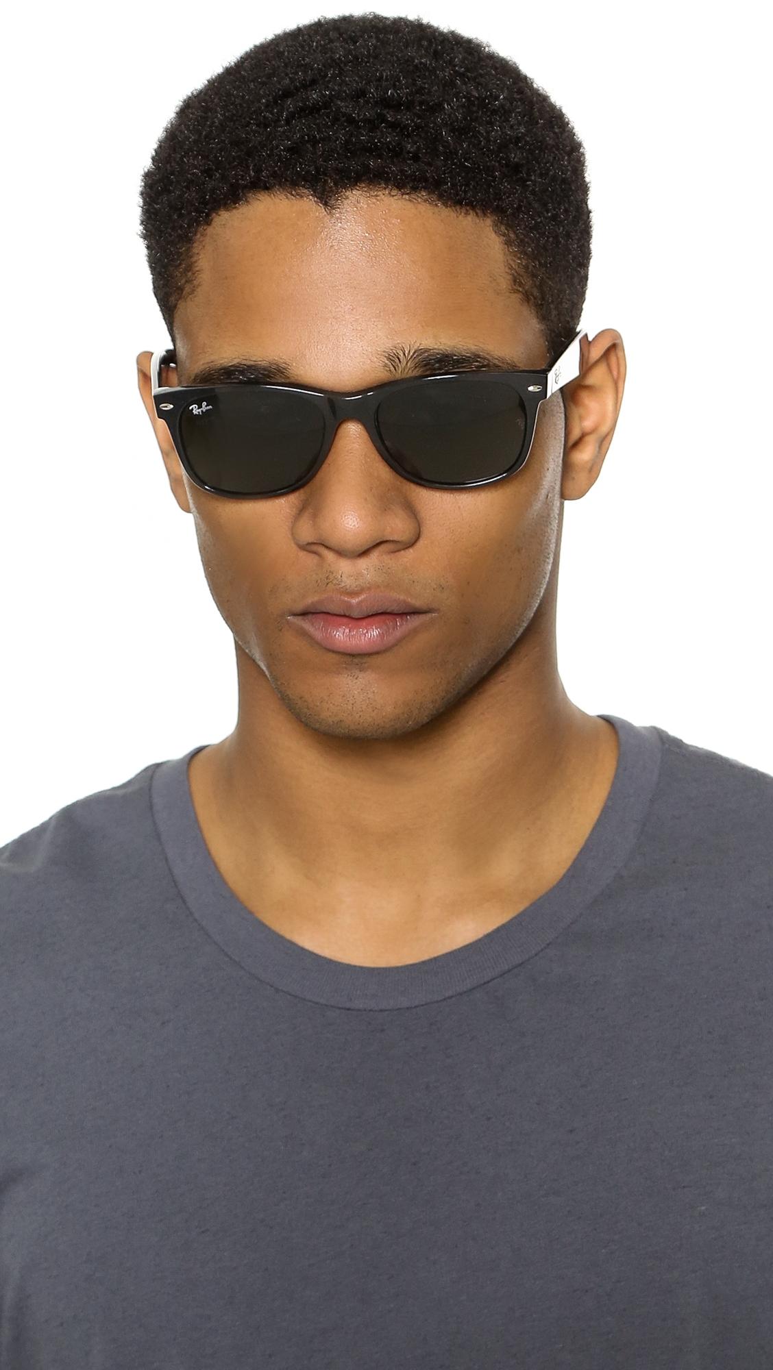 RayBan New Wayfarer Sunglasses in Black/Green (Black) for Men Lyst