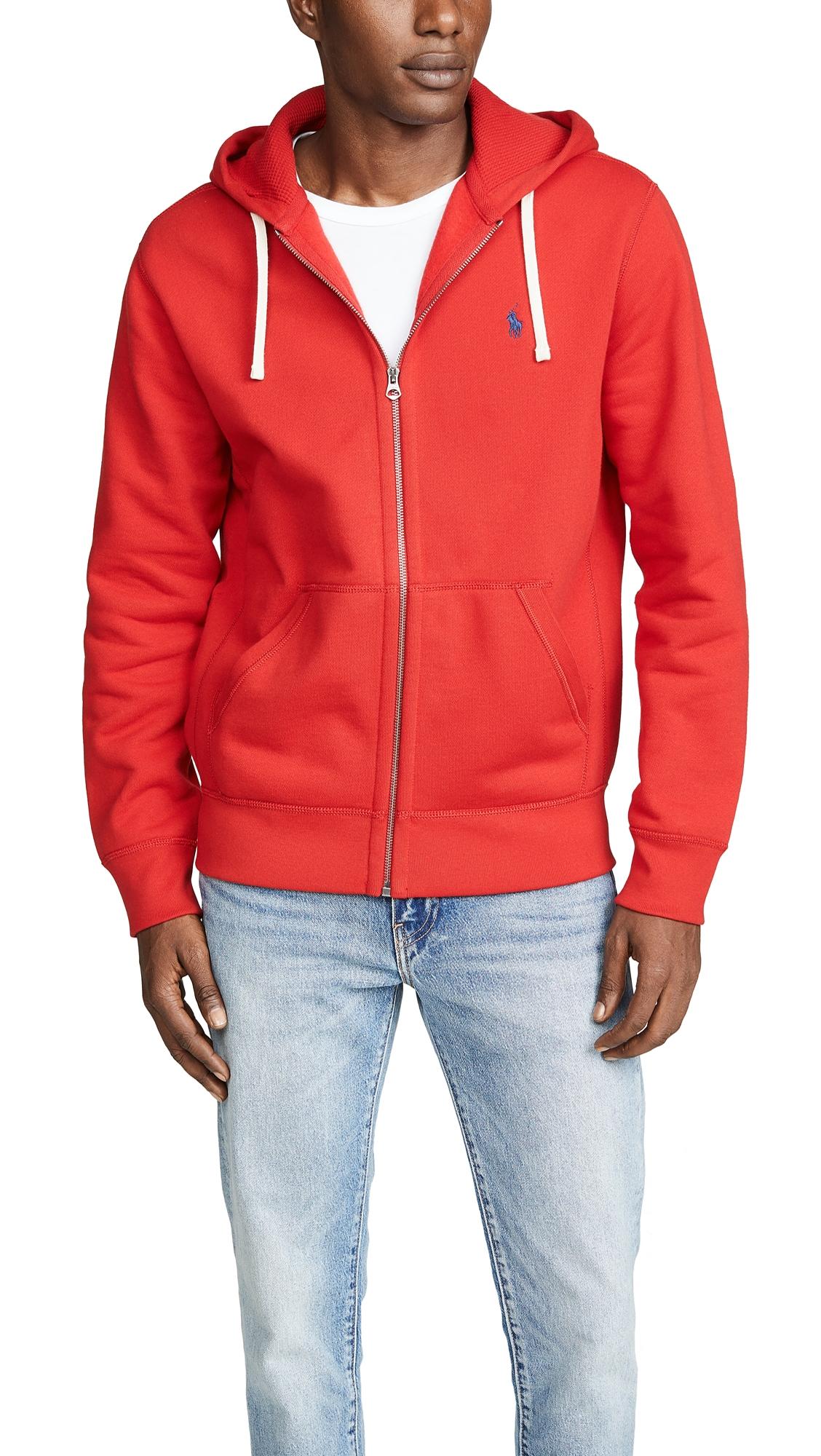 Polo Ralph Lauren Fleece Zip Hoodie in Red for Men - Save 12% - Lyst