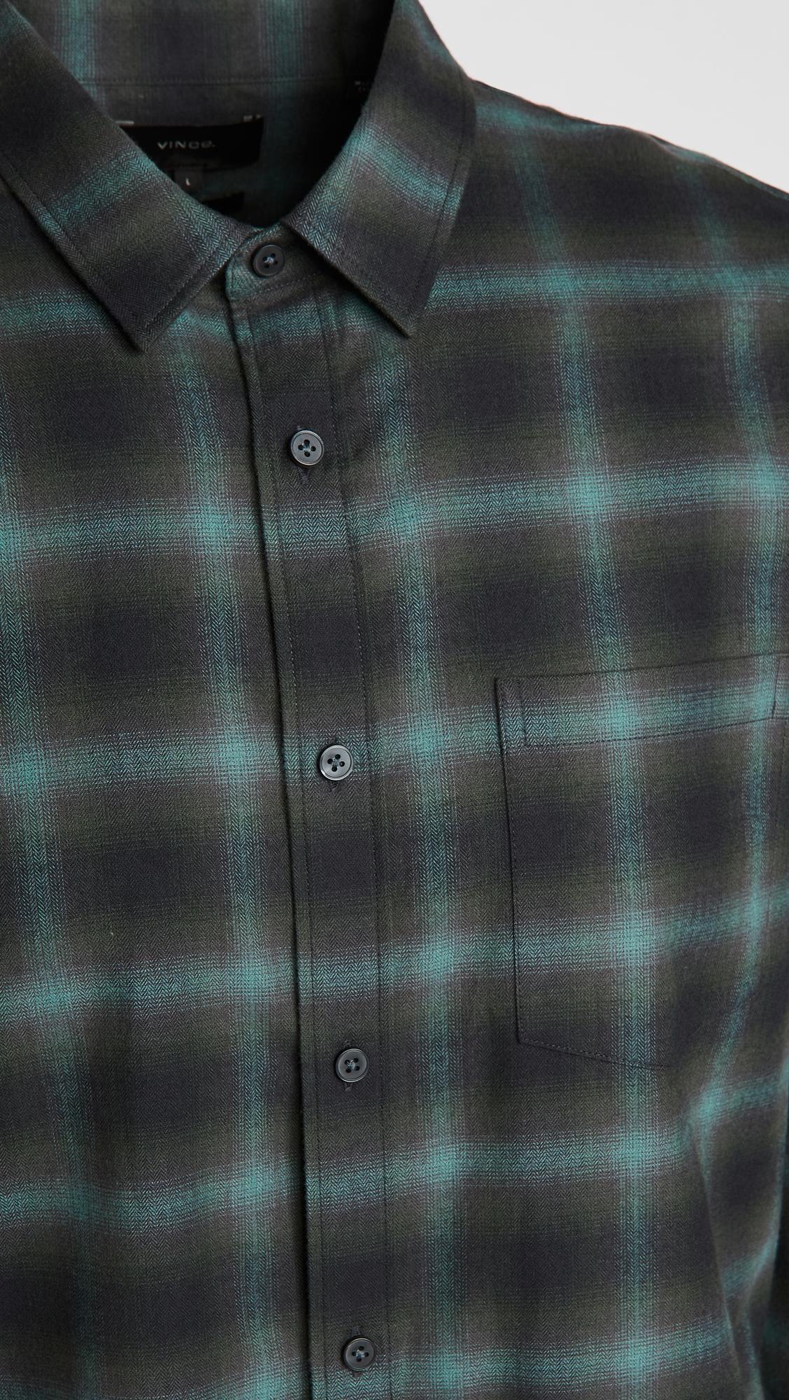 Vince Flannel Multi Shadow Plaid Long Sleeve Shirt for Men - Lyst