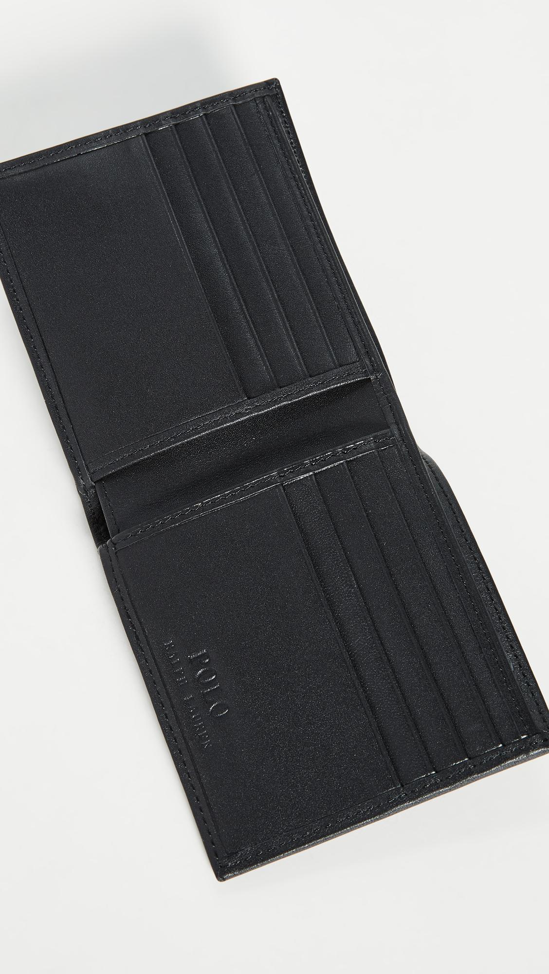 Polo Ralph Lauren Leather Ski Bear Bifold Wallet in Black for Men - Lyst