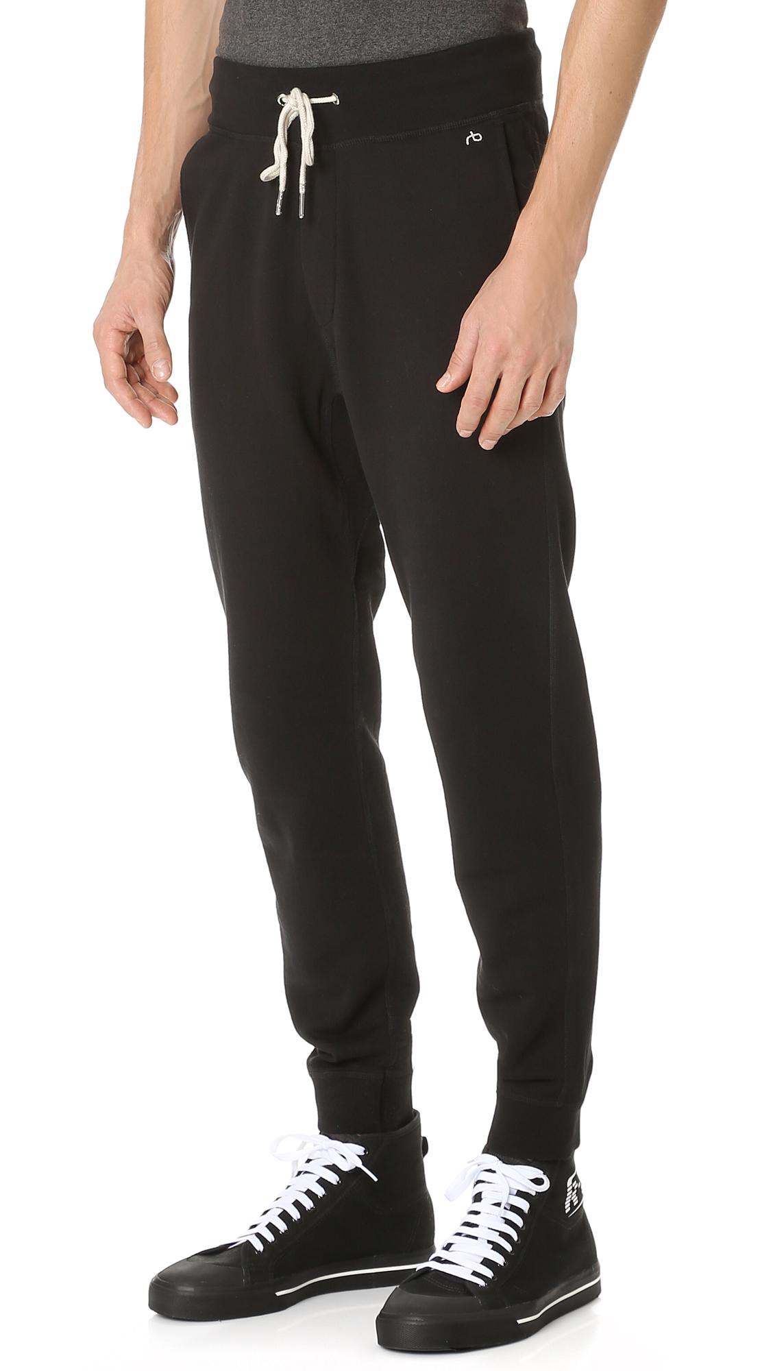 Rag & Bone Cotton Standard Issue Sweatpants in Black for Men - Lyst