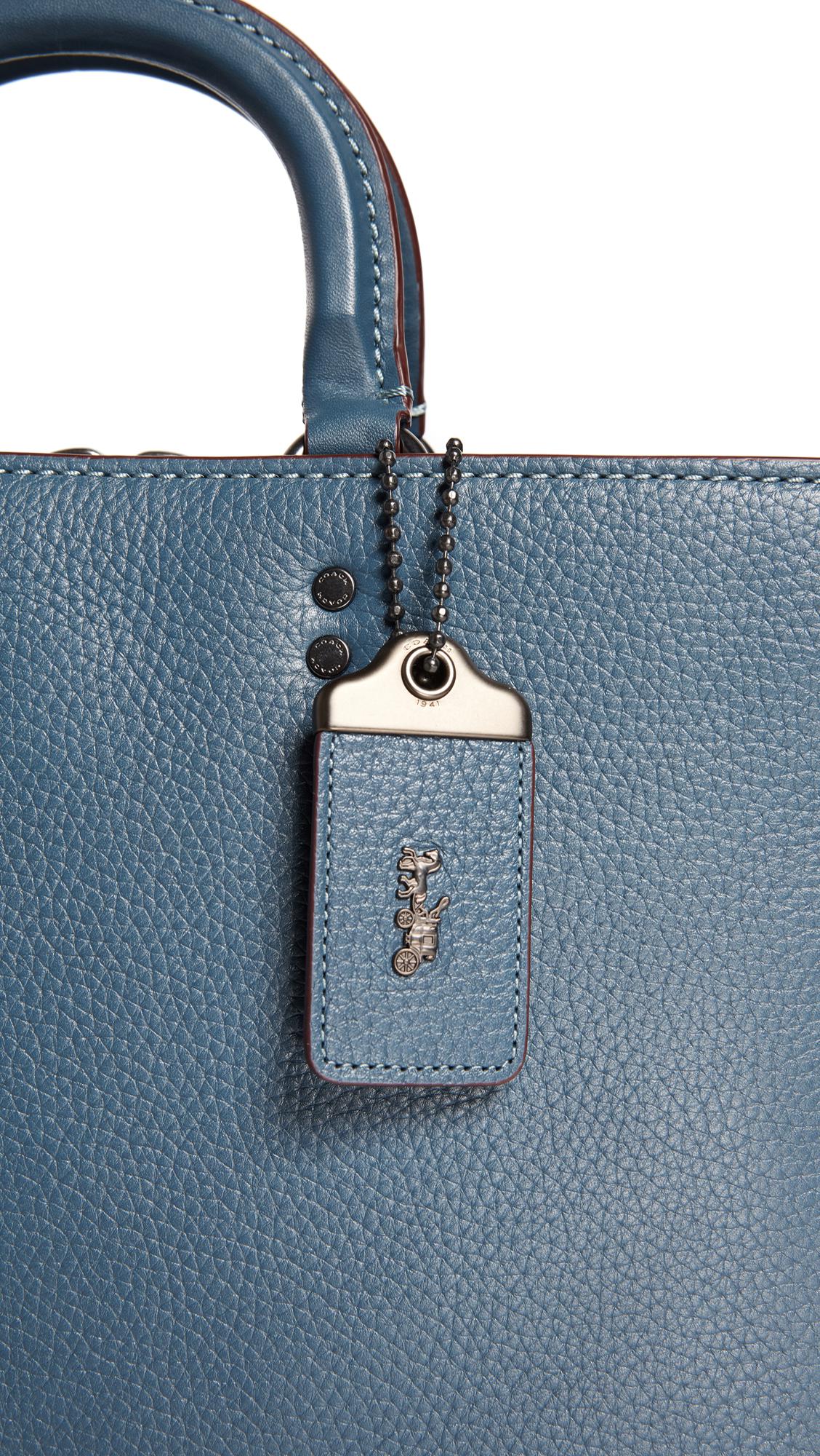 COACH Leather Rogue Briefcase in Dark Denim (Blue) for Men Lyst