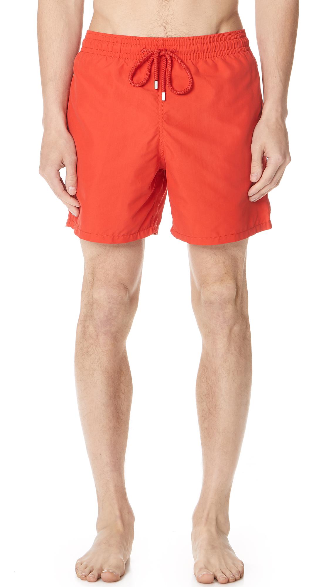 Vilebrequin Synthetic Solid Swim Trunks in Poppy Red (Red) for Men Lyst