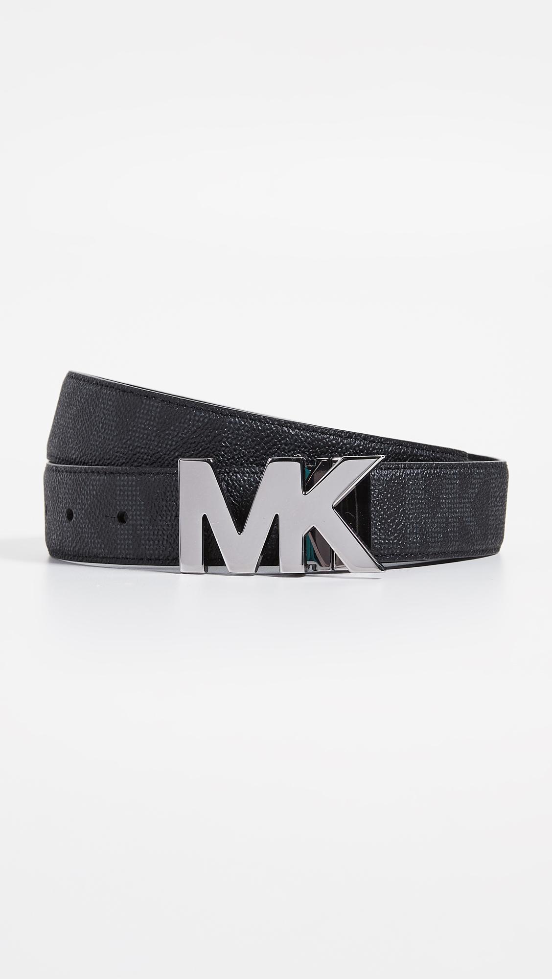 Michael Kors Leather Reversible Mk Hardware Belt in Black for Men - Lyst