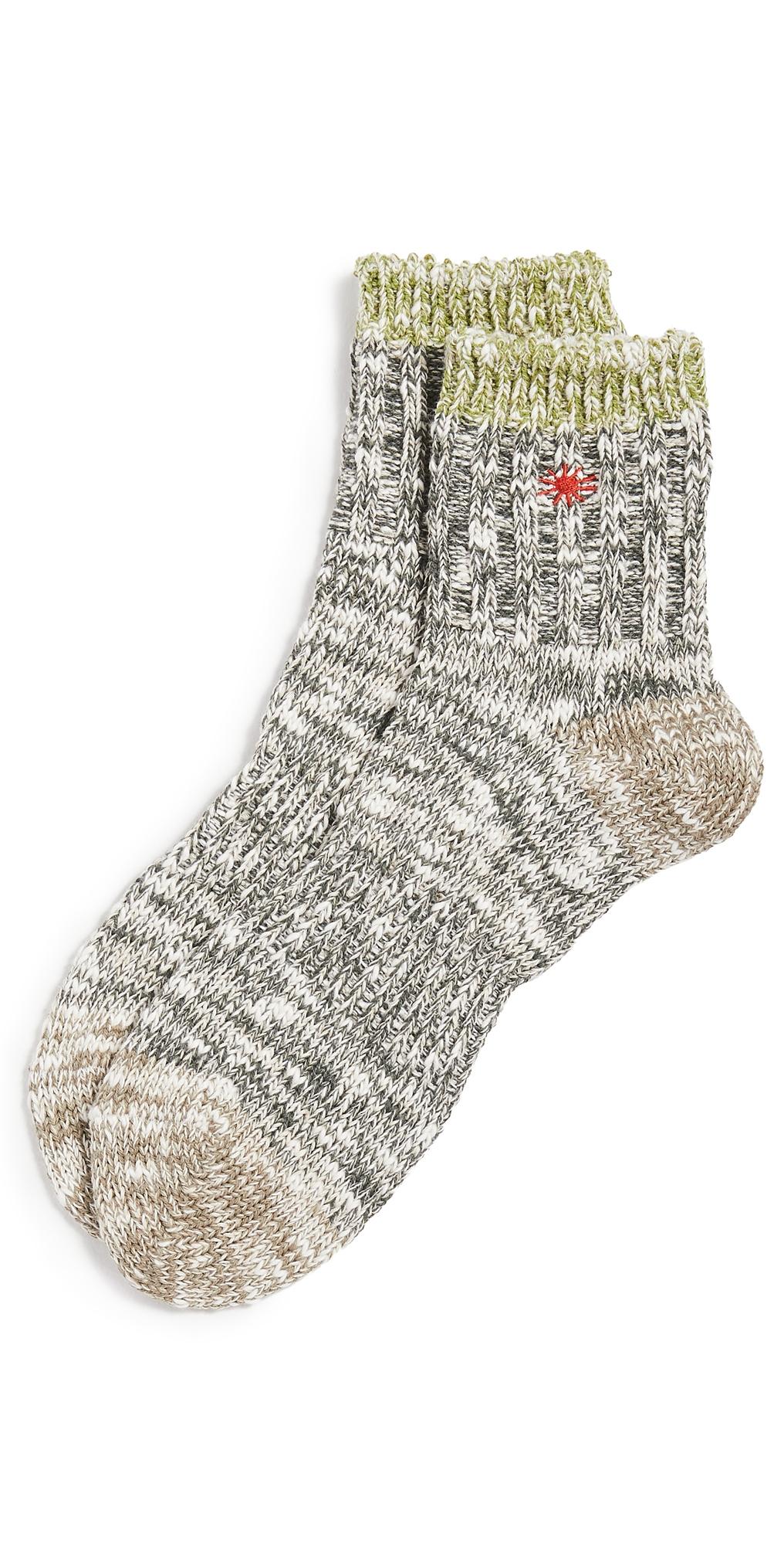 Anonymous Ism Cotton Go Hemp Slub Q Socks In Moss Grey For Men Lyst