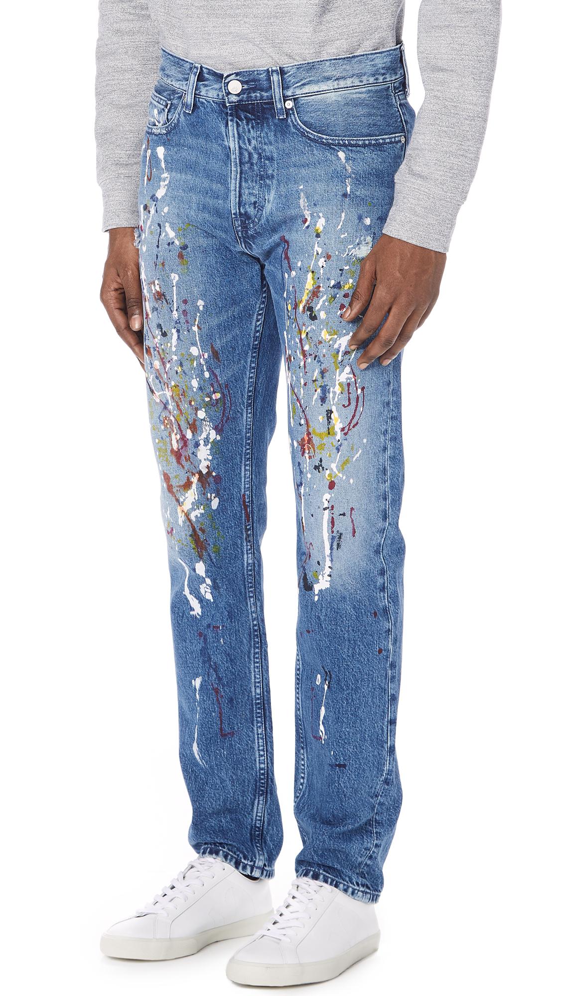 calvin klein paint splatter jeans