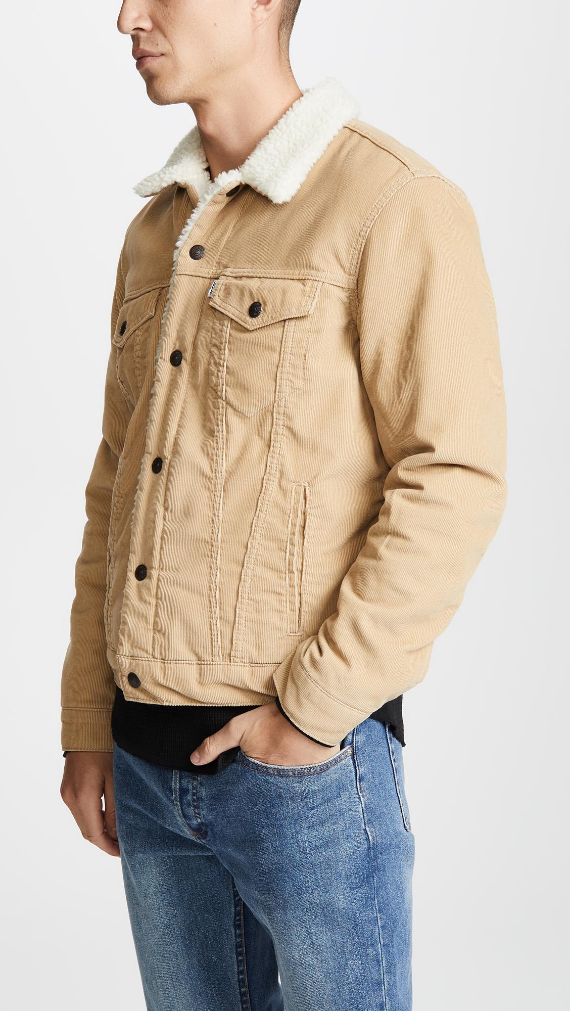 levi's type 3 sherpa trucker jacket chino cord