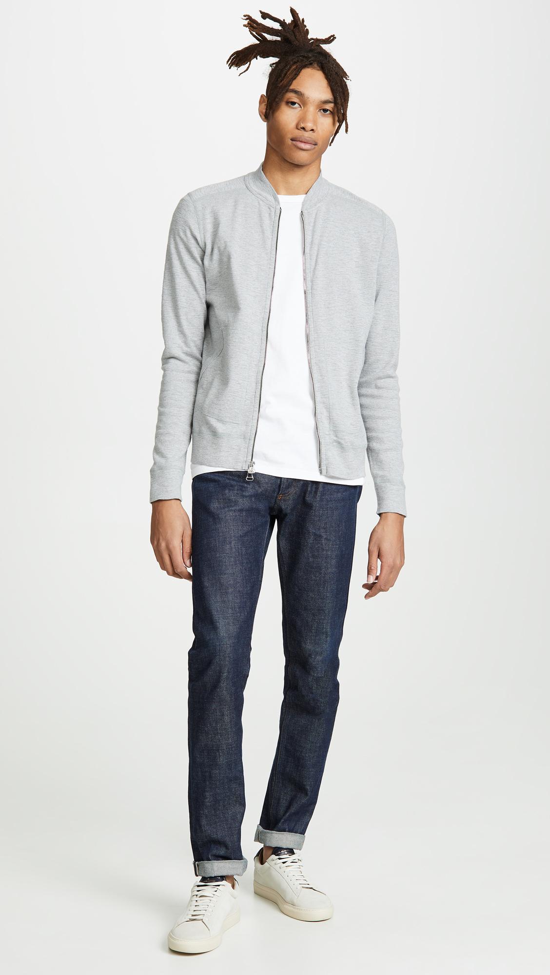Download Wings + Horns Cotton 1x1 Slub Bomber in h. Grey (Gray) for ...