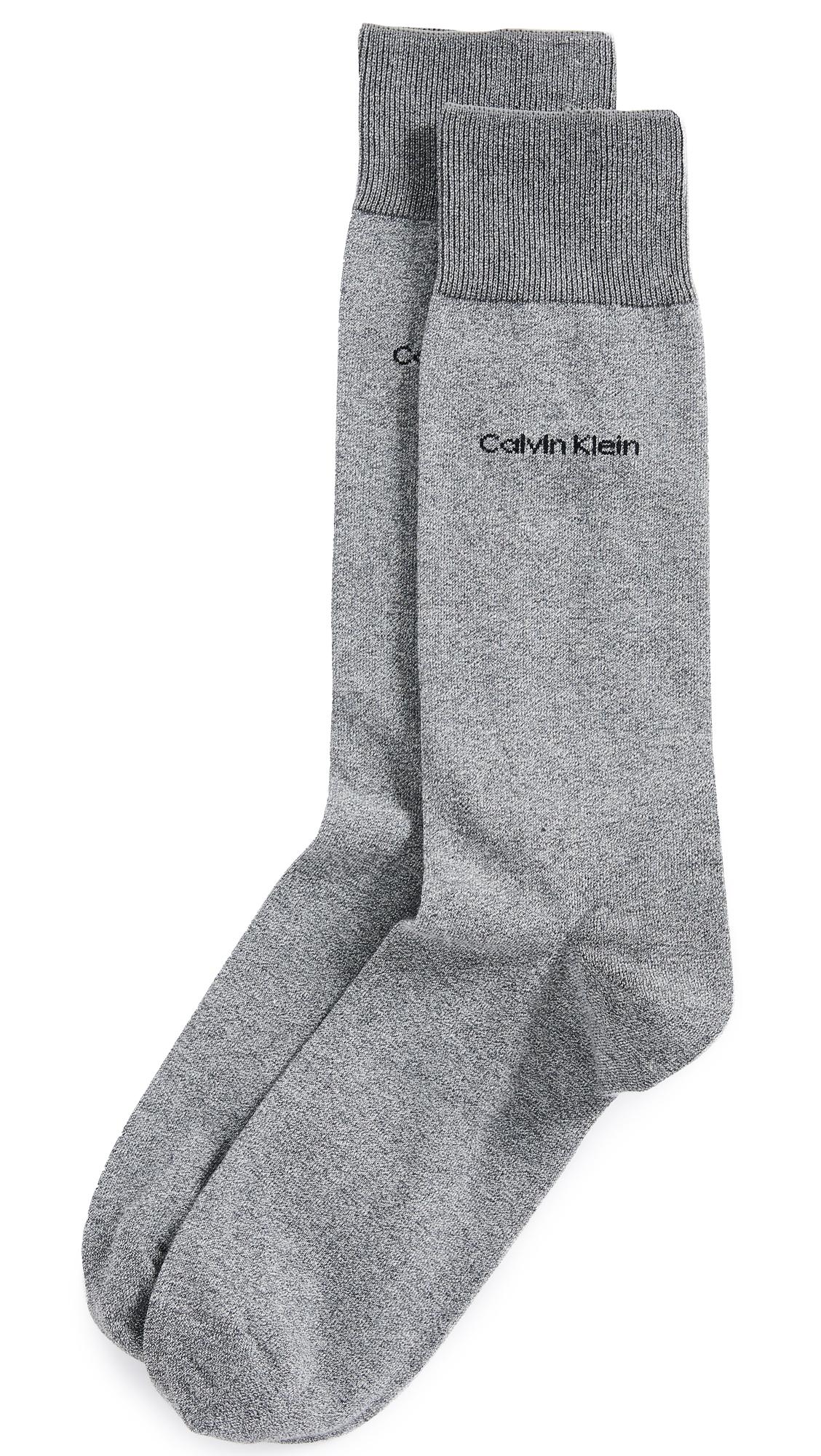 Calvin Klein Giza Cotton Solid Dress Socks in Gray for Men Lyst