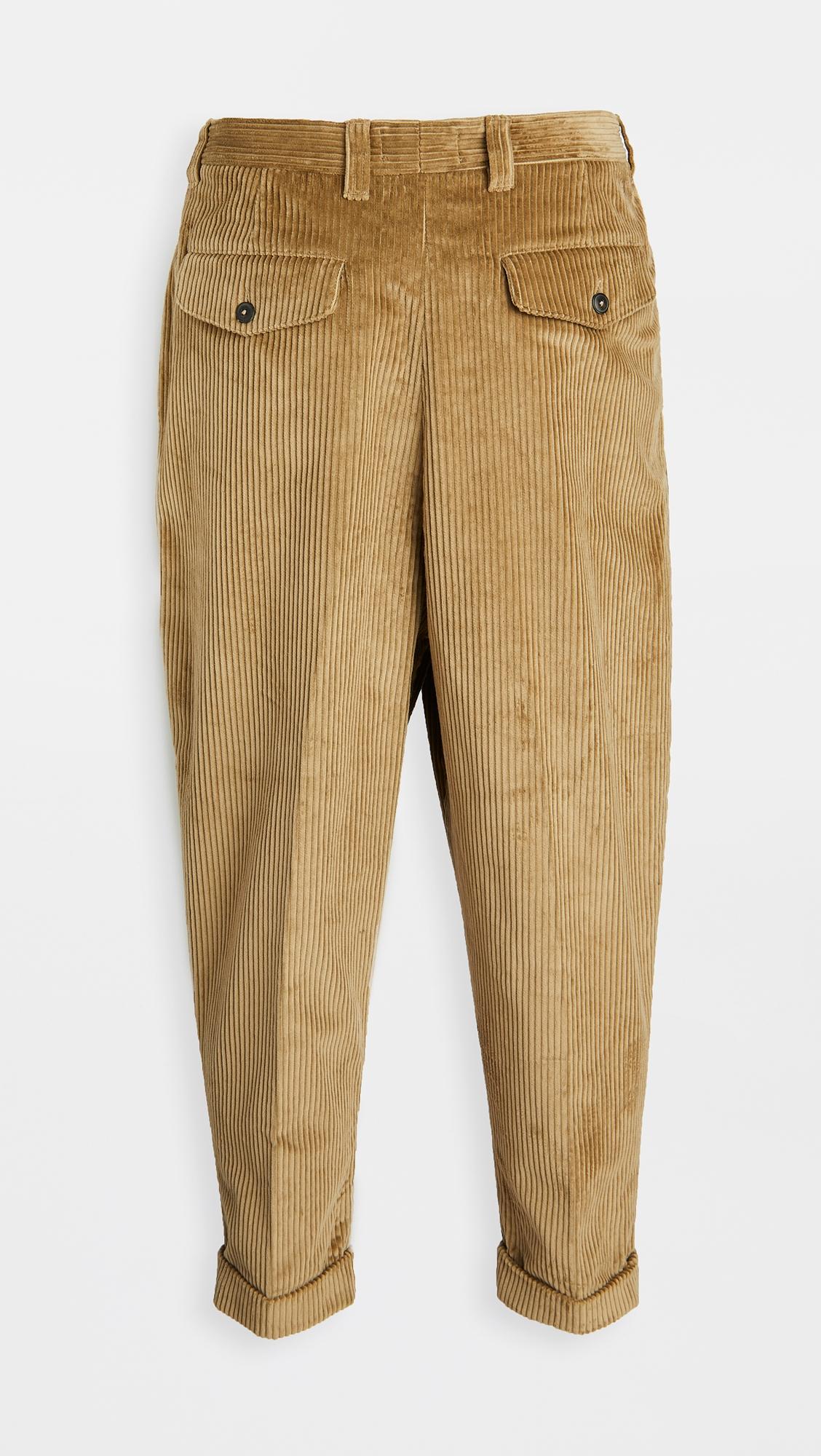 corduroy pleated pants