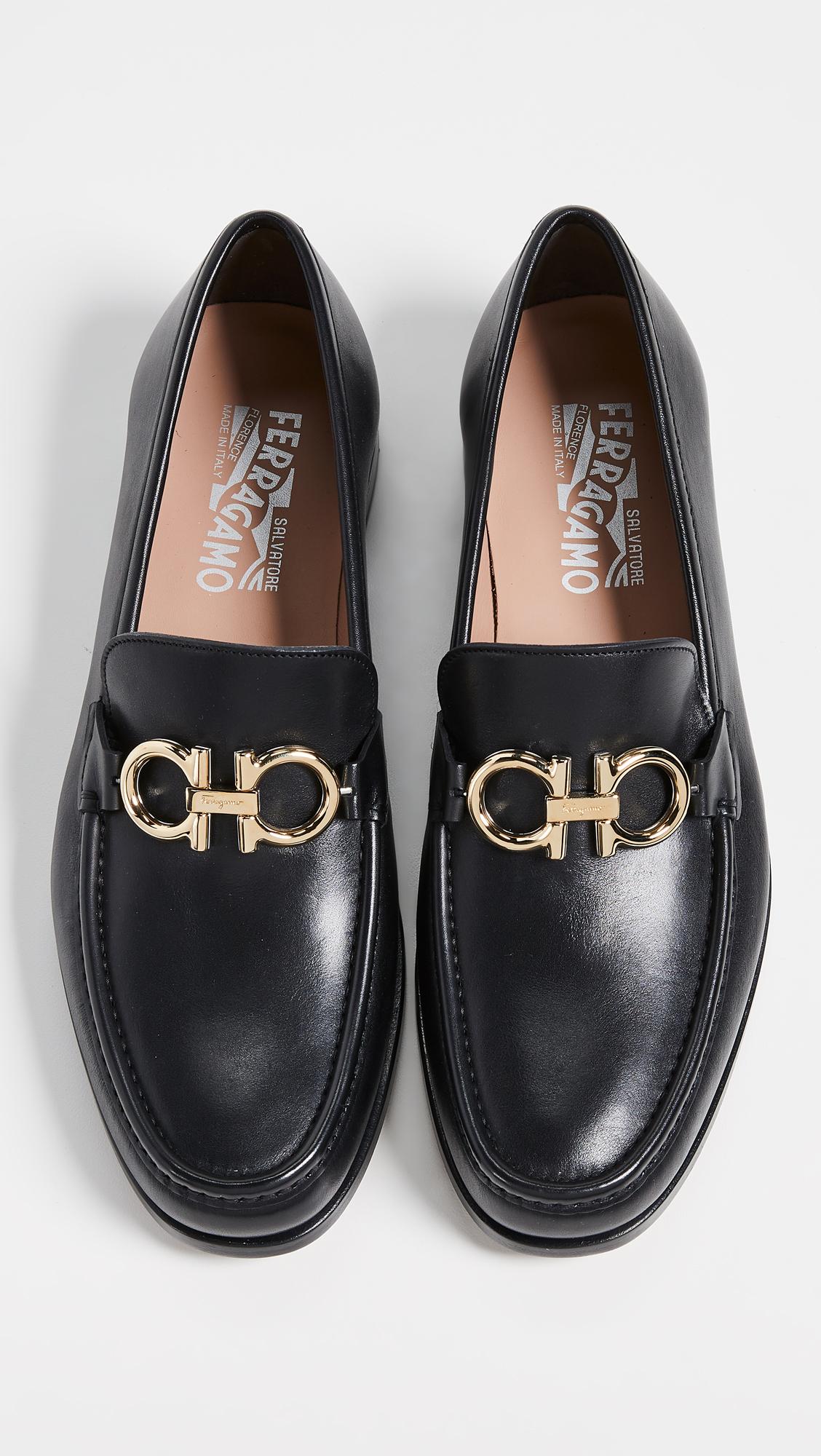 Ferragamo Leather Rolo Reversible Bit Loafers in Black for Men - Lyst