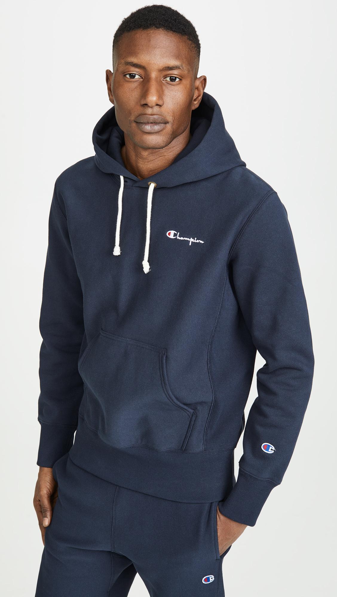 Small Logo Pullover Hoodie in Navy 