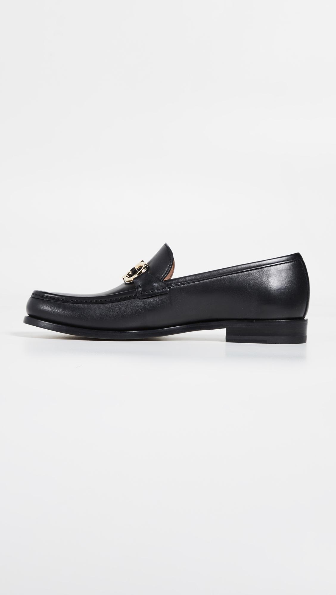 Ferragamo Leather Rolo Reversible Bit Loafers in Black for Men - Lyst