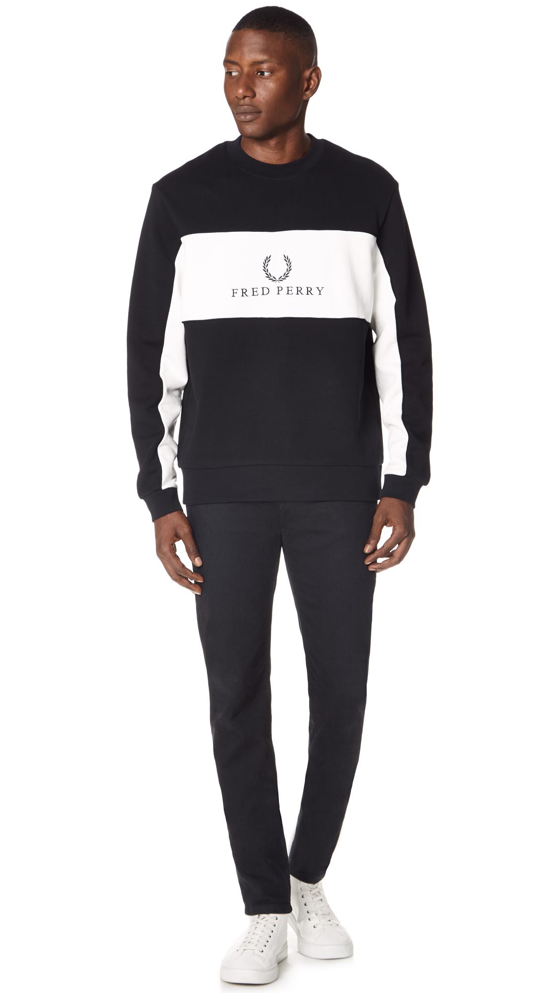 fred perry piped sweatshirt