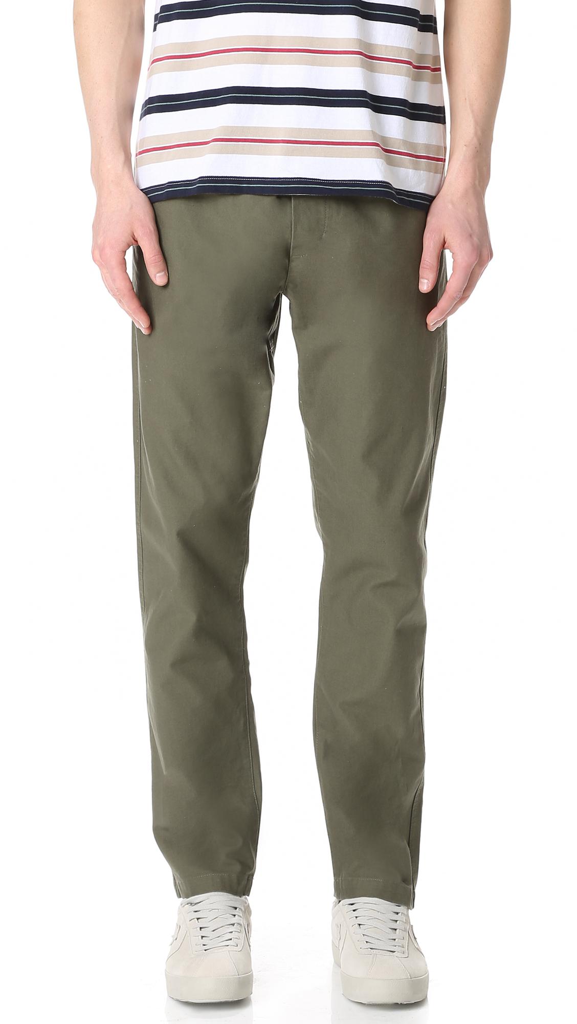 Obey Cotton Traveler Slub Twill Pants in Army (Green) for Men - Lyst